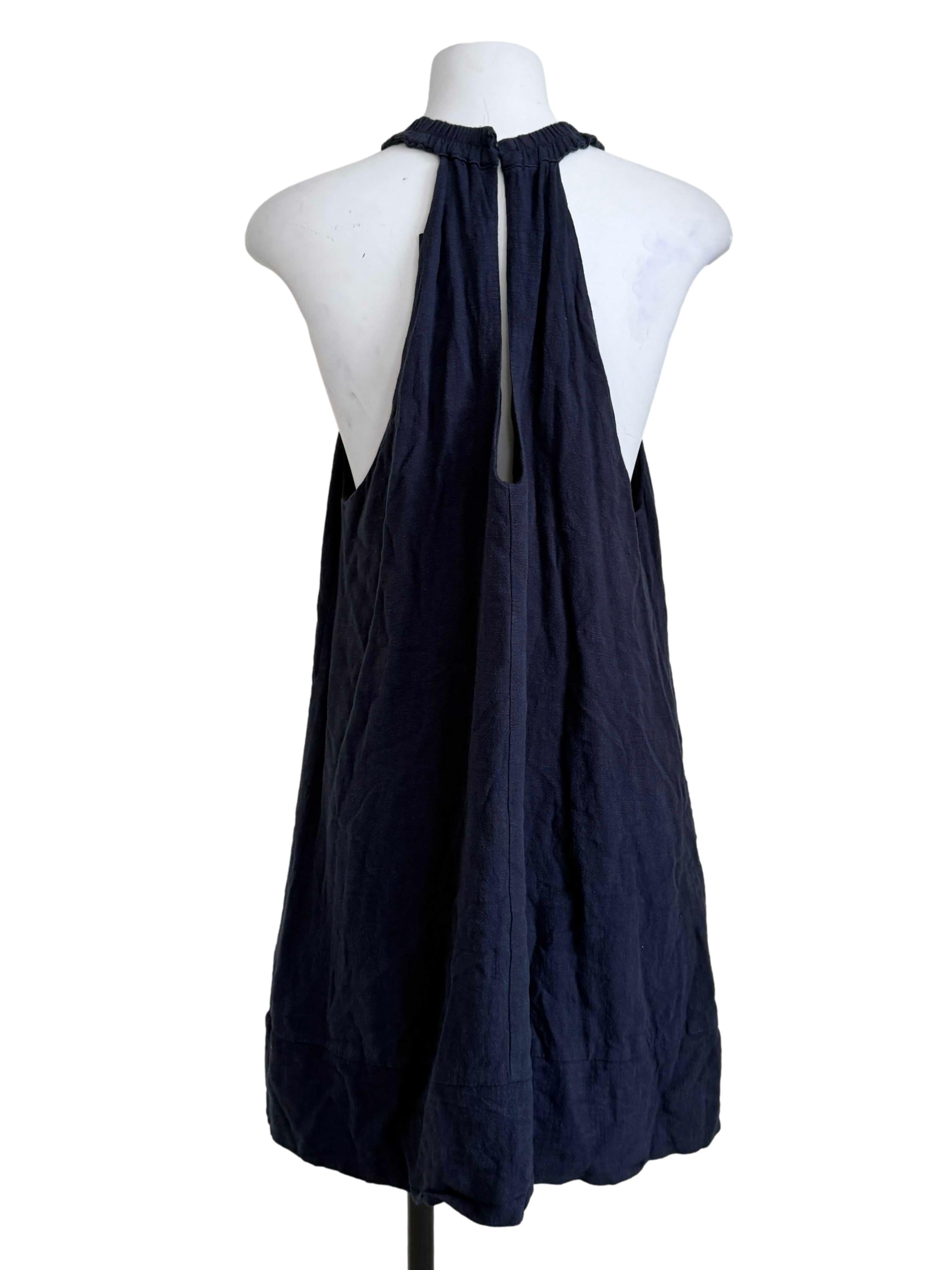 Denim Blue Halter Neck Dress