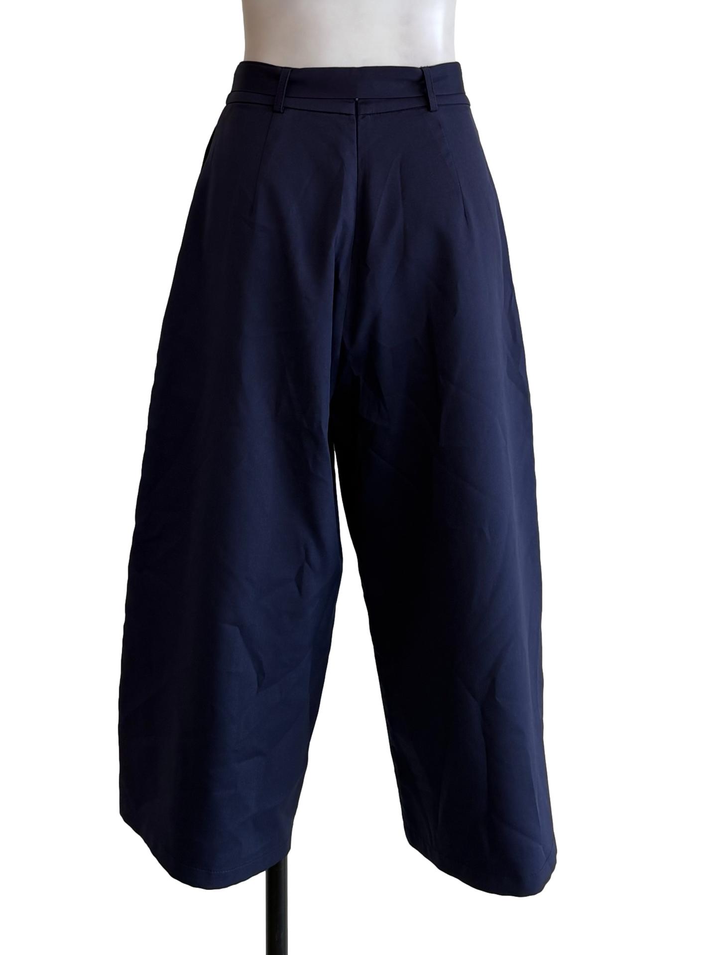 Navy Blue Belted Culottes