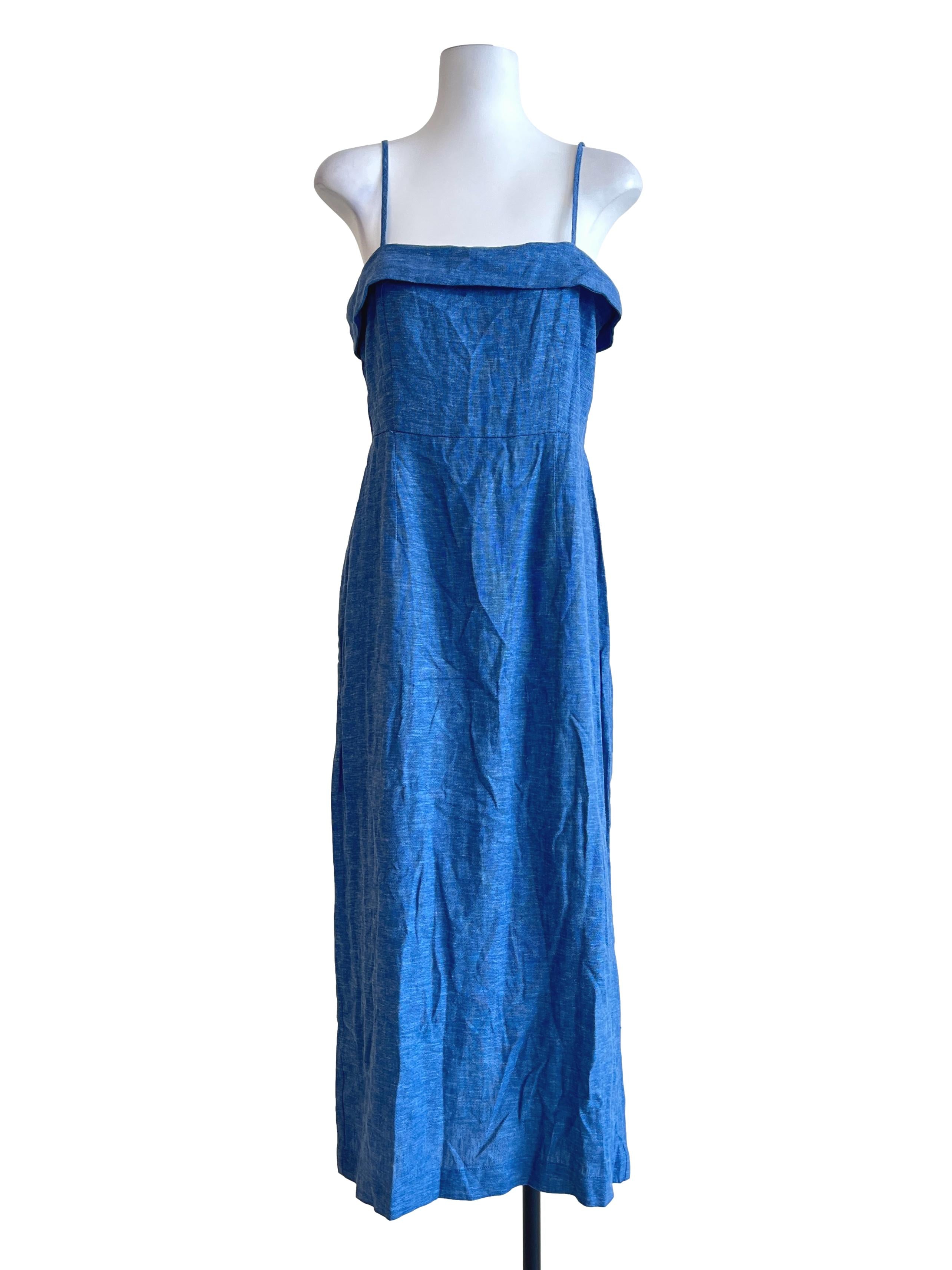 Azure Blue Spaghetti Strap Slip Dress