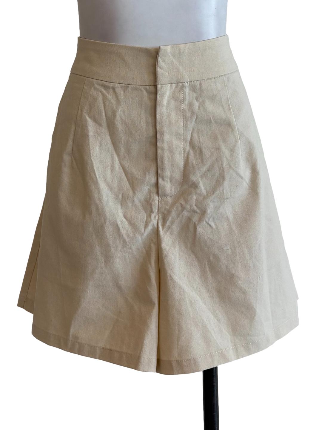 Beige Linen Shorts