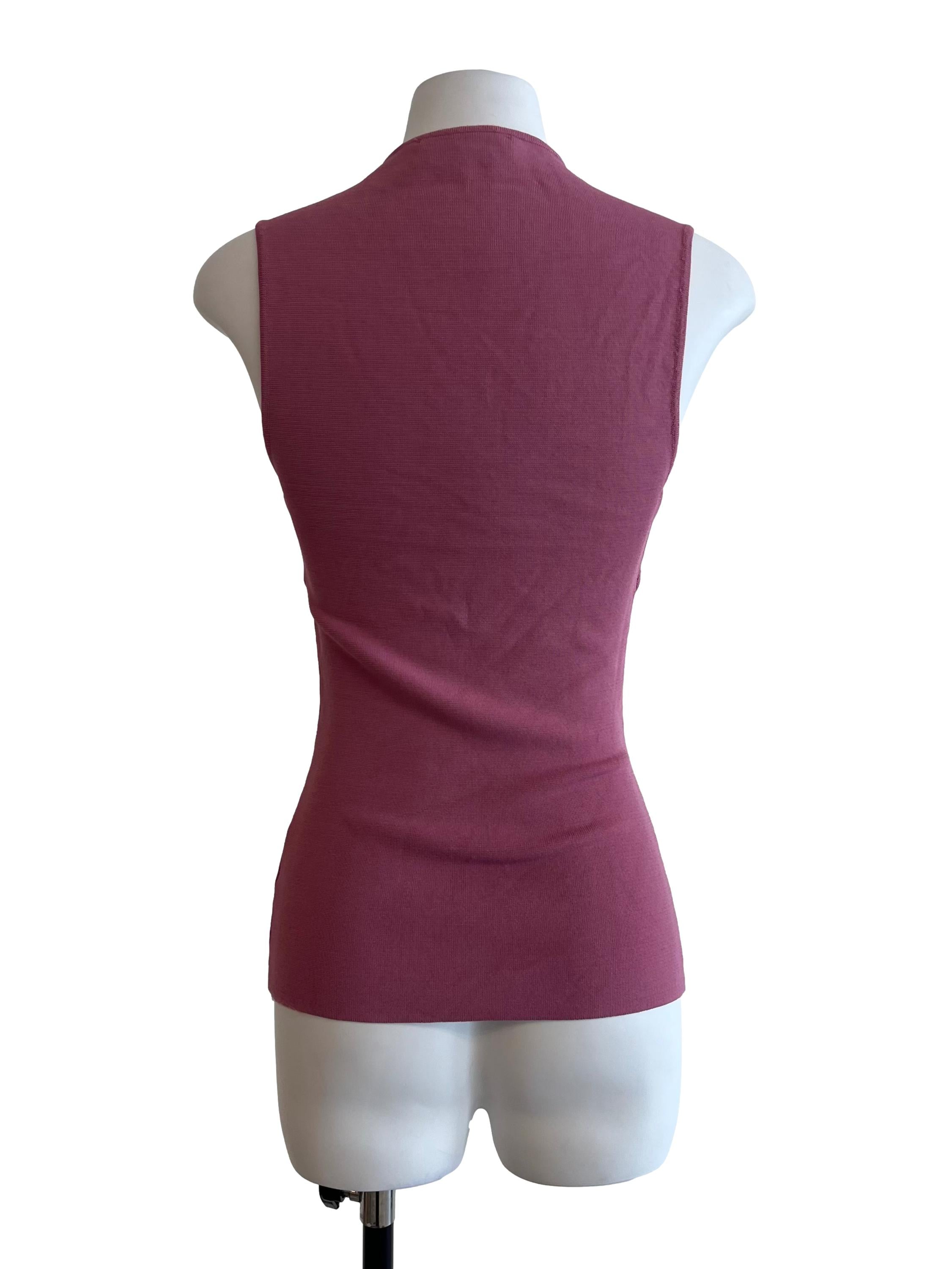 Orchid Pink Square Neck Knitted Top