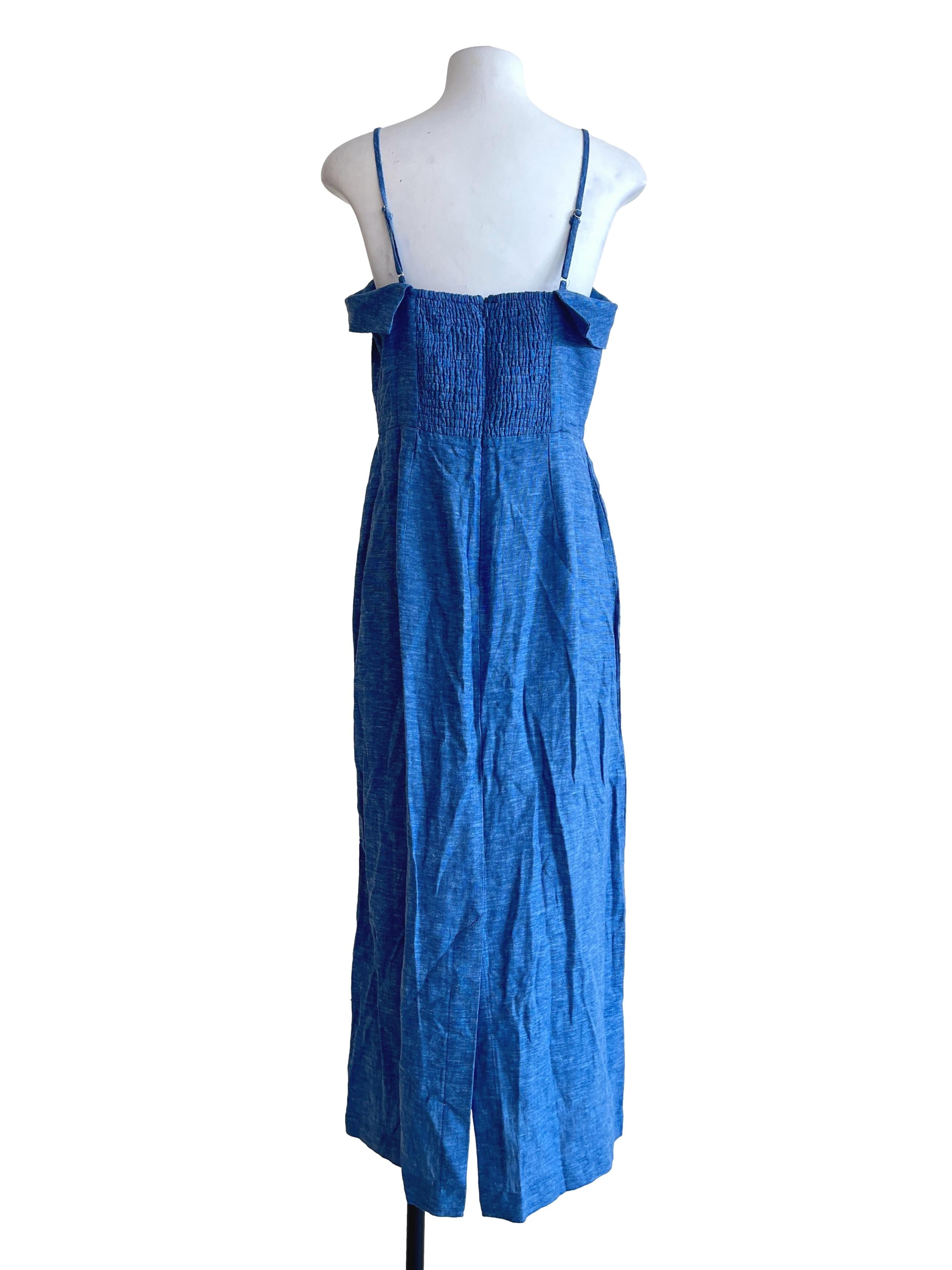 Azure Blue Spaghetti Strap Slip Dress