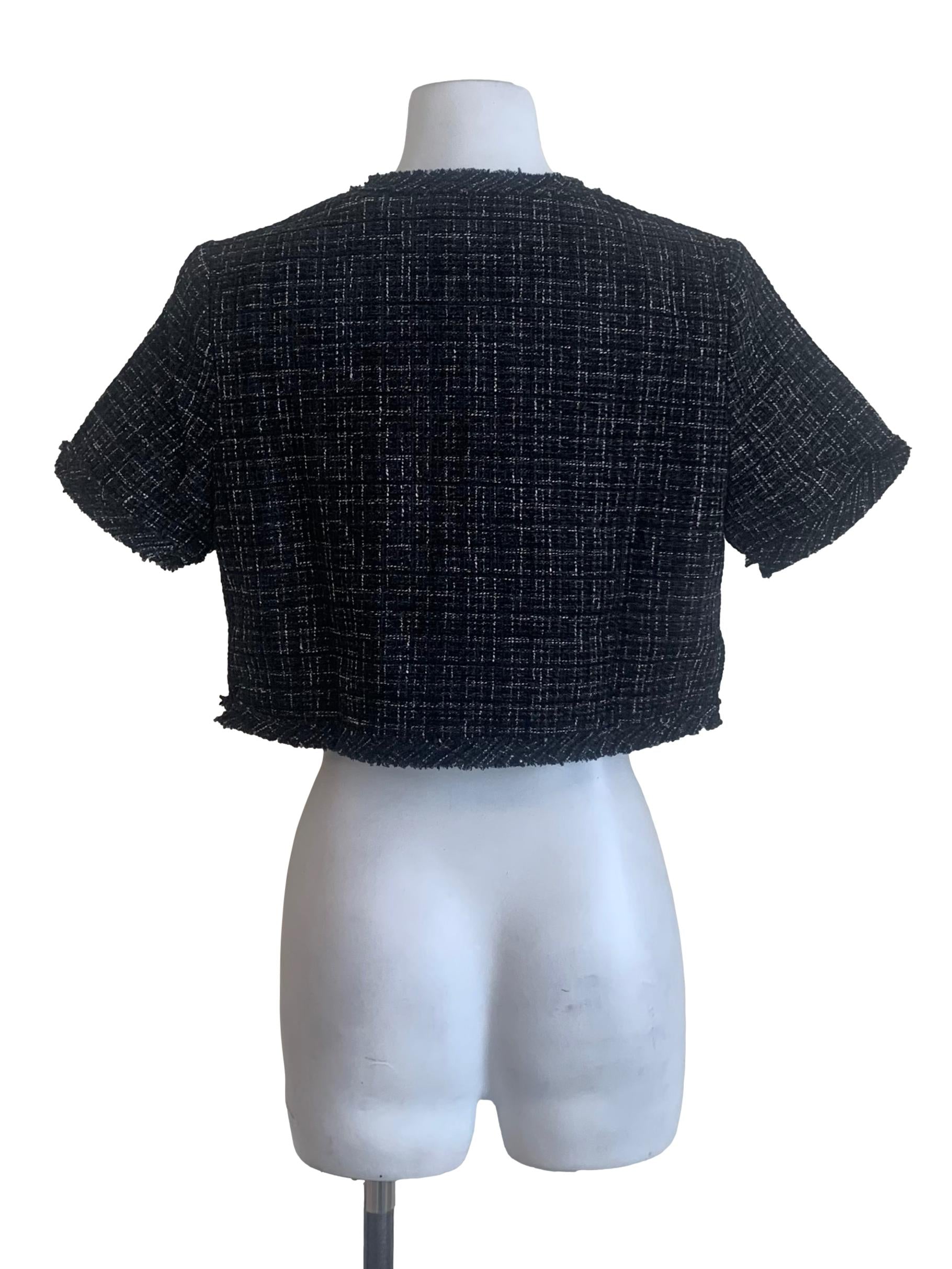 Ebony Black Tweed Top
