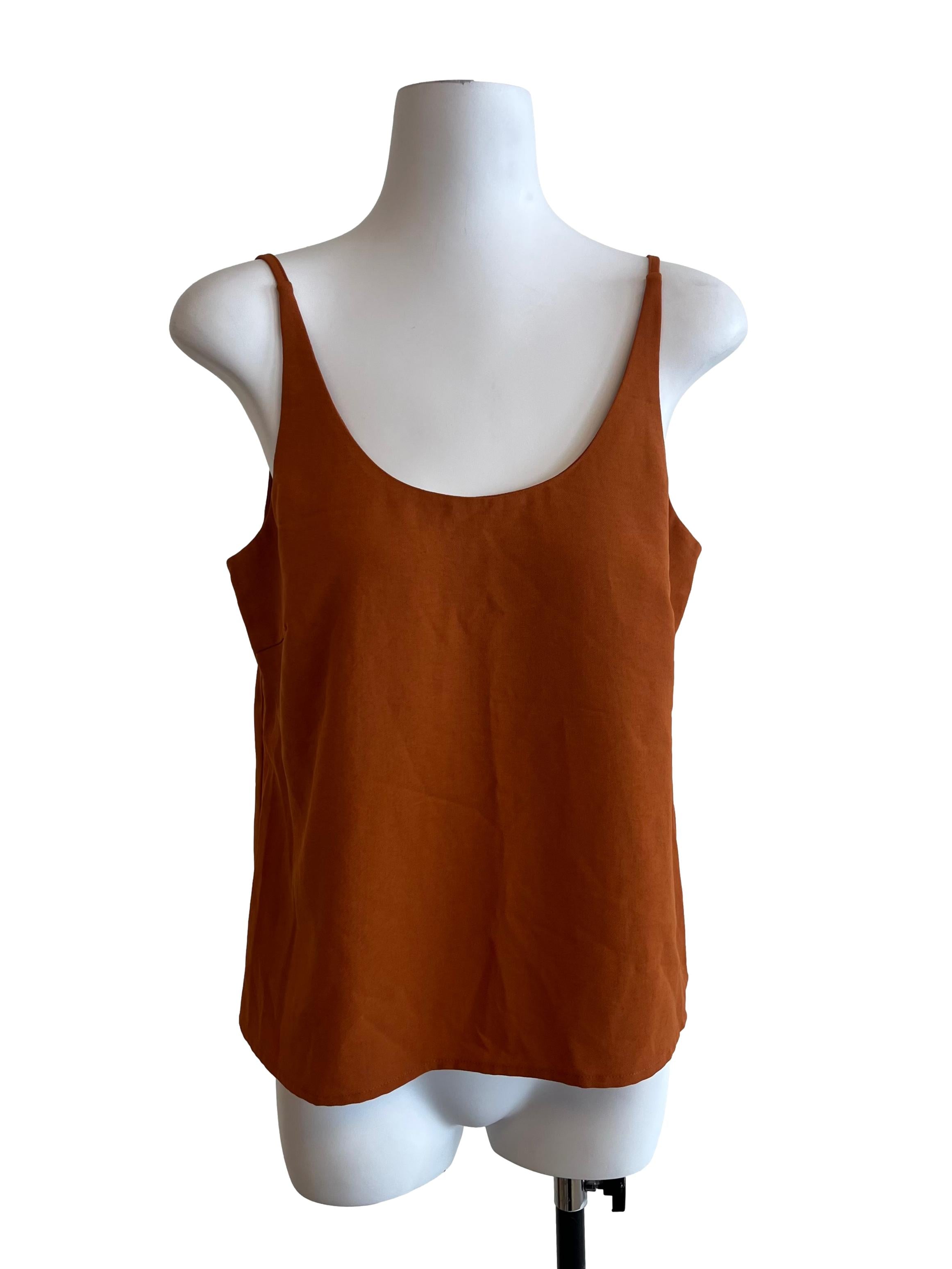 Burnt Orange Scoop Neck Cami Top