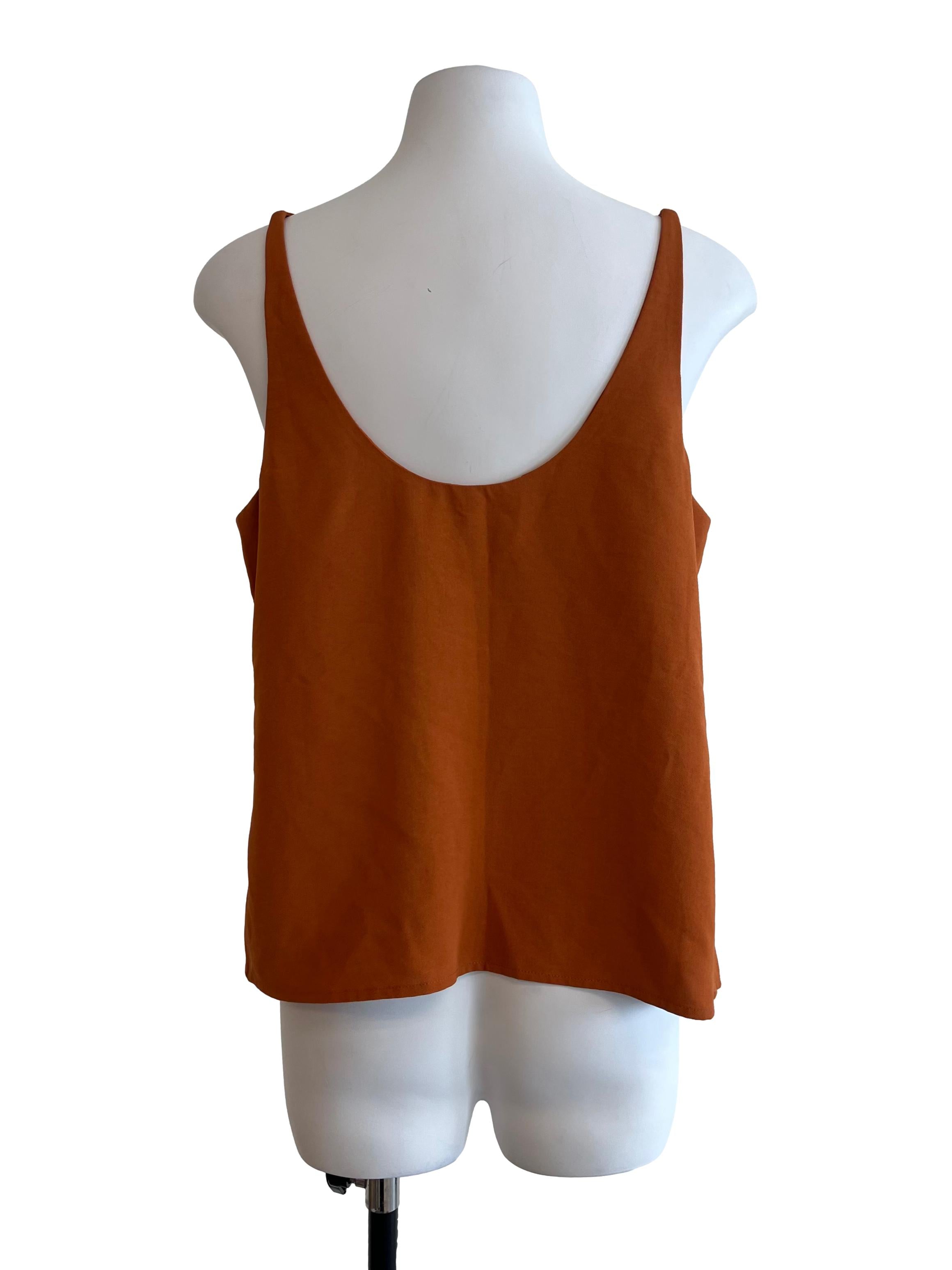 Burnt Orange Scoop Neck Cami Top