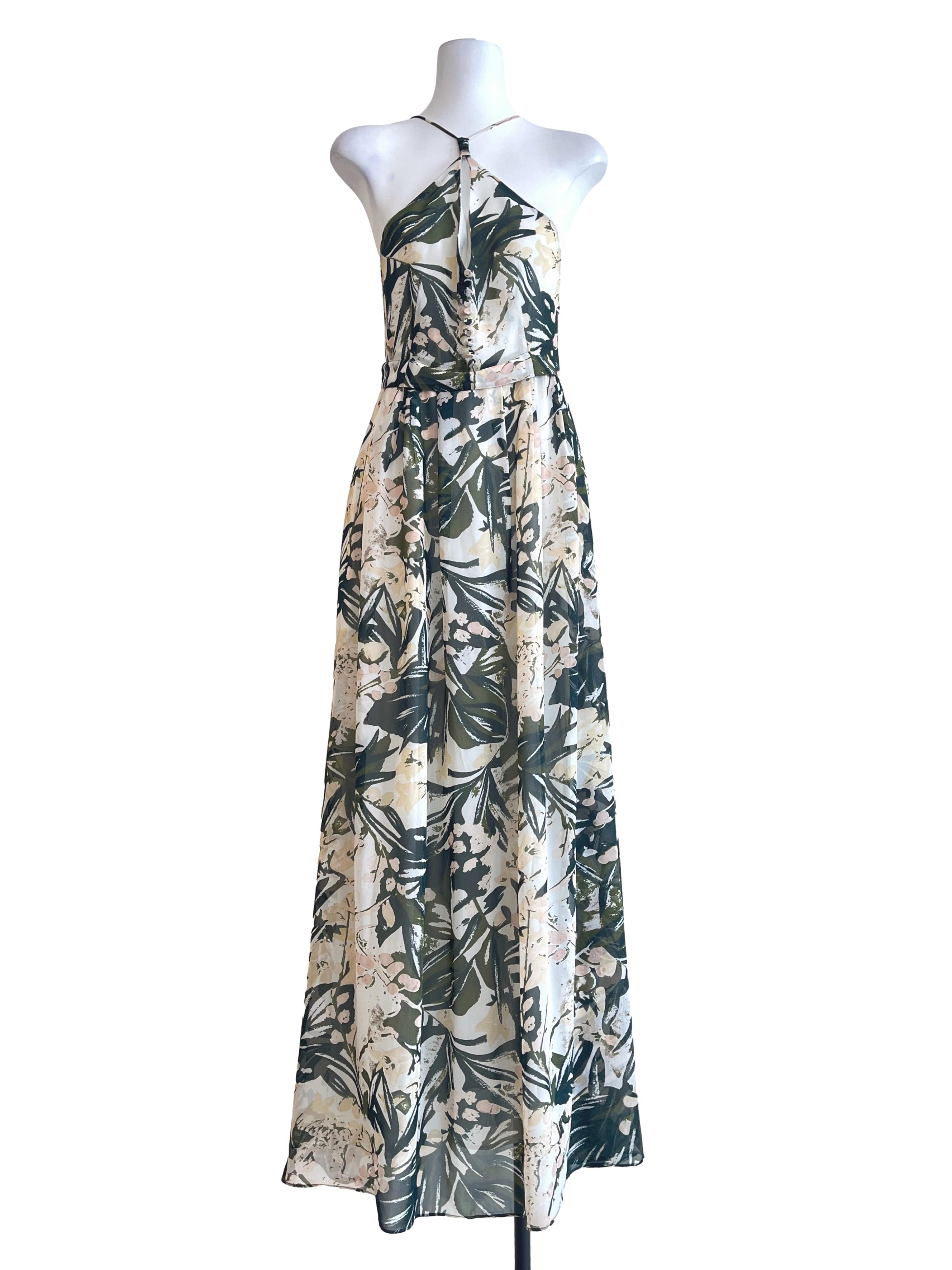 Pine Green Halter Strap Slip Dress