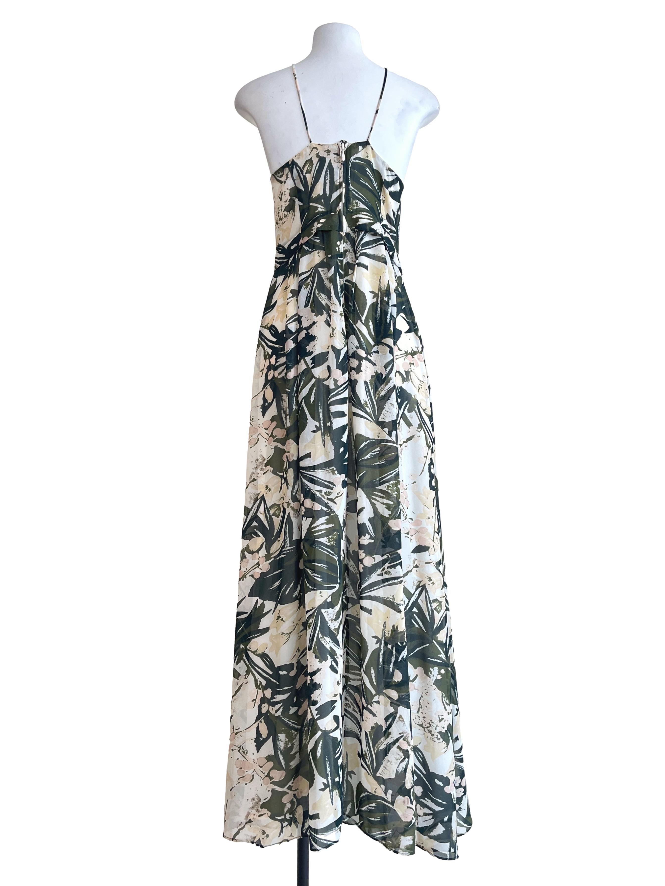 Pine Green Halter Strap Slip Dress