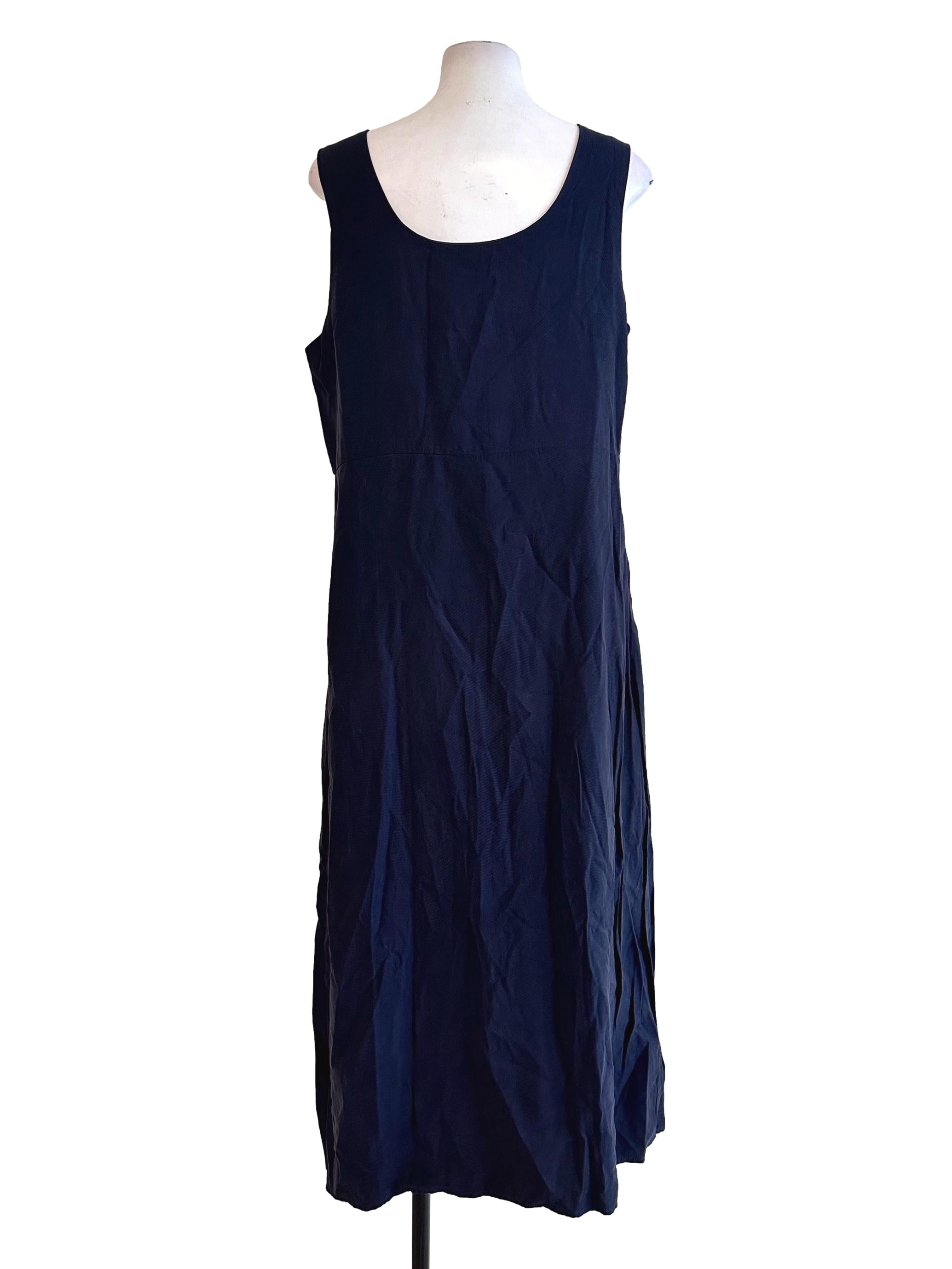 Blue Black Scoop Neckline Maxi Dress TEM