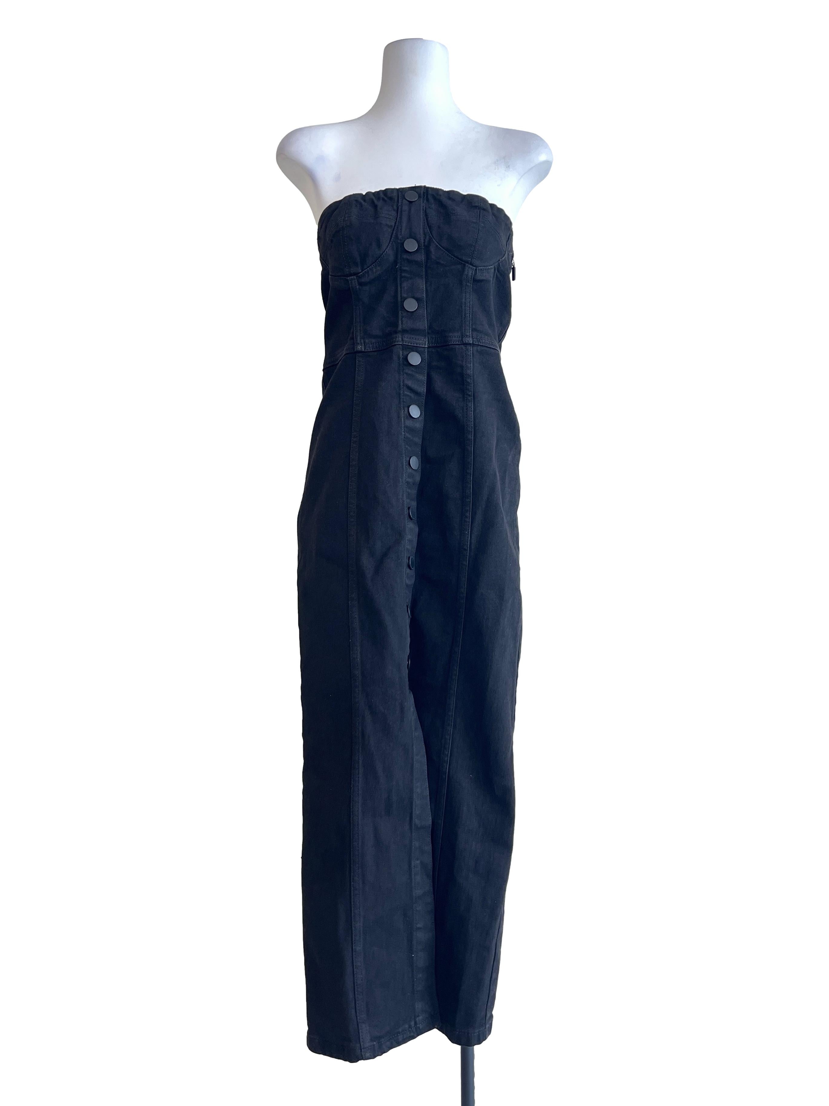 Ink Black Strapless A-Line Dress
