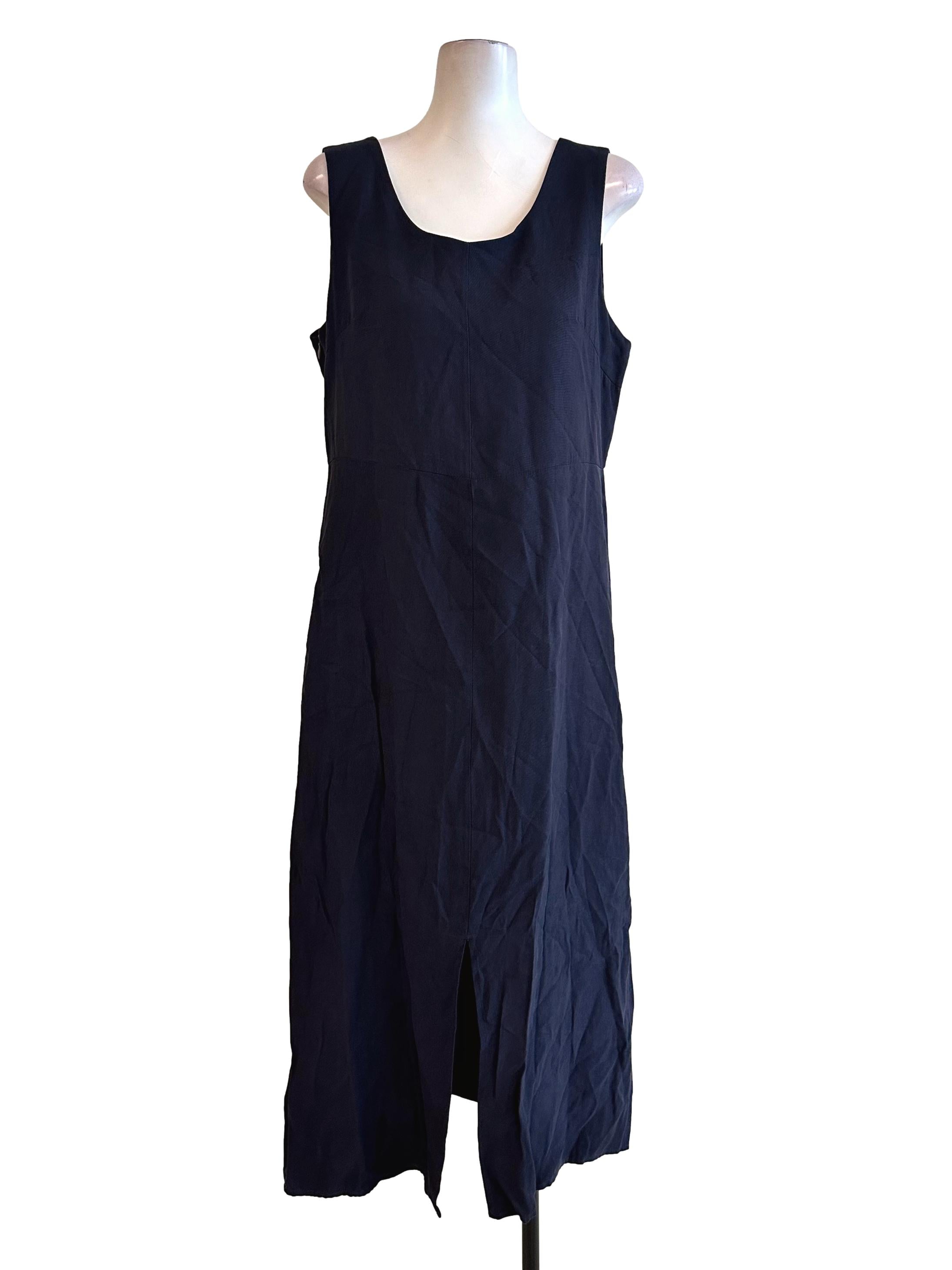 Blue Black Scoop Neckline Maxi Dress TEM