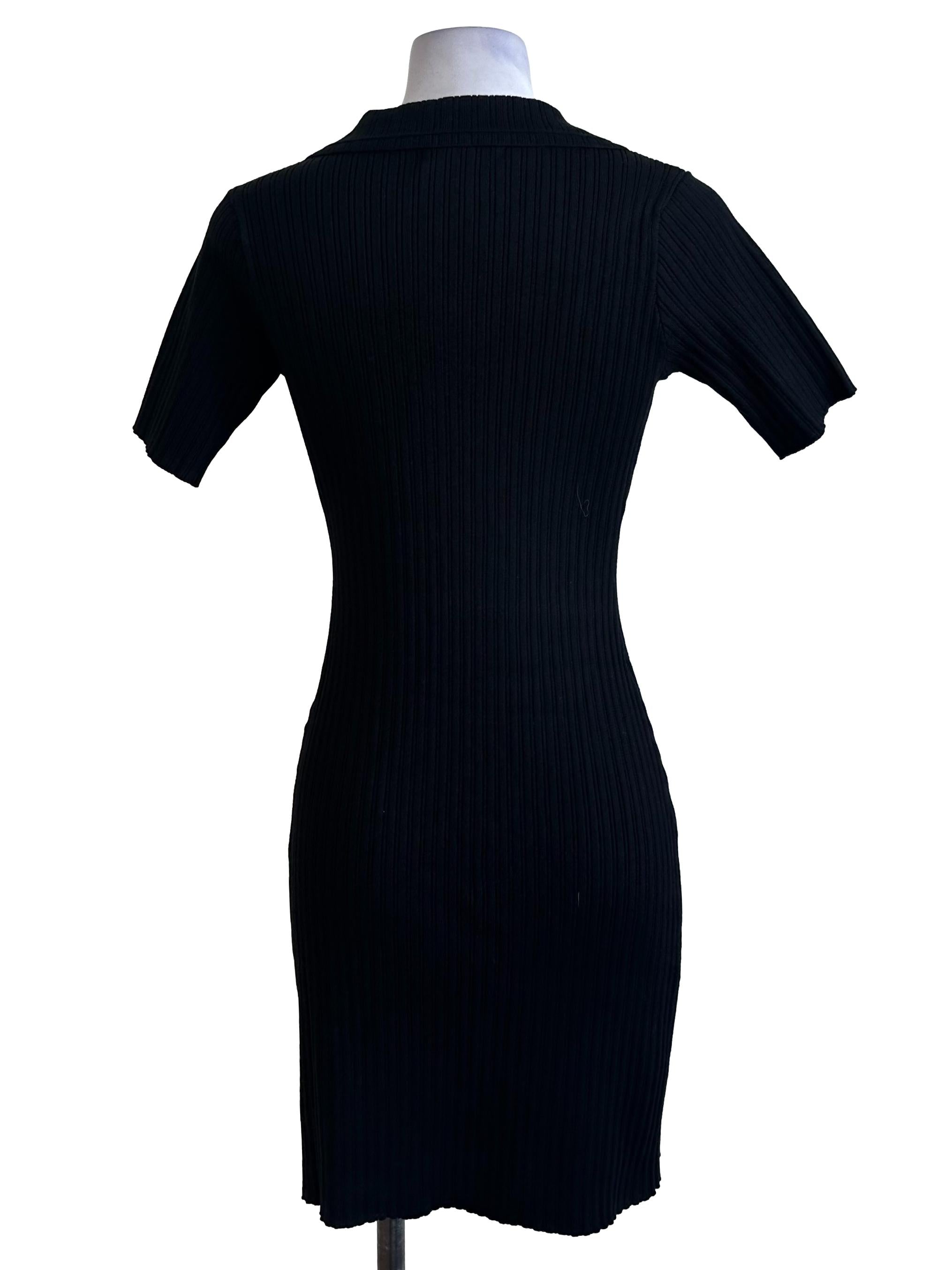 Raven Black Knit Collar Dress