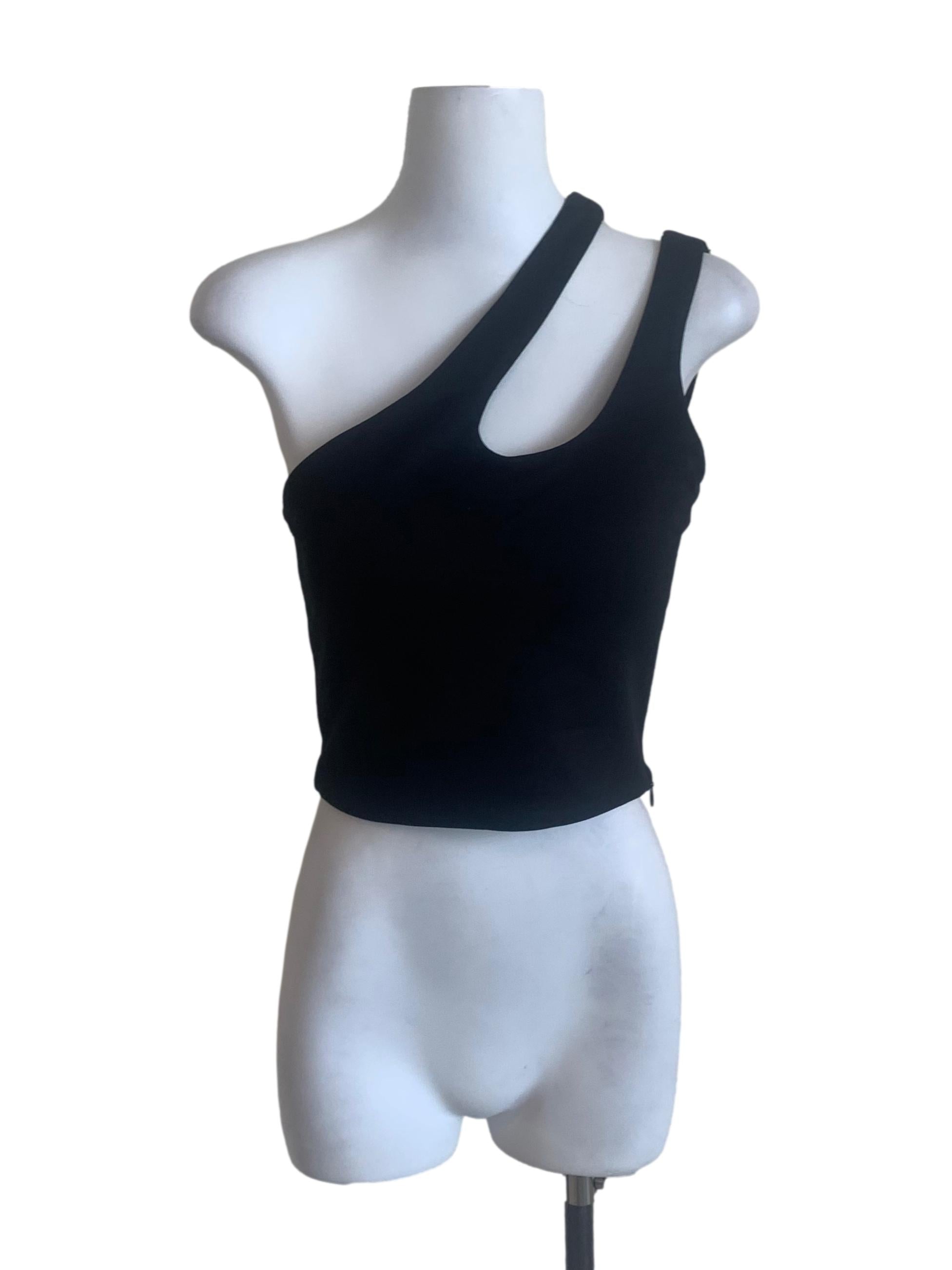 Ink Black Asymmetrical Neck Top