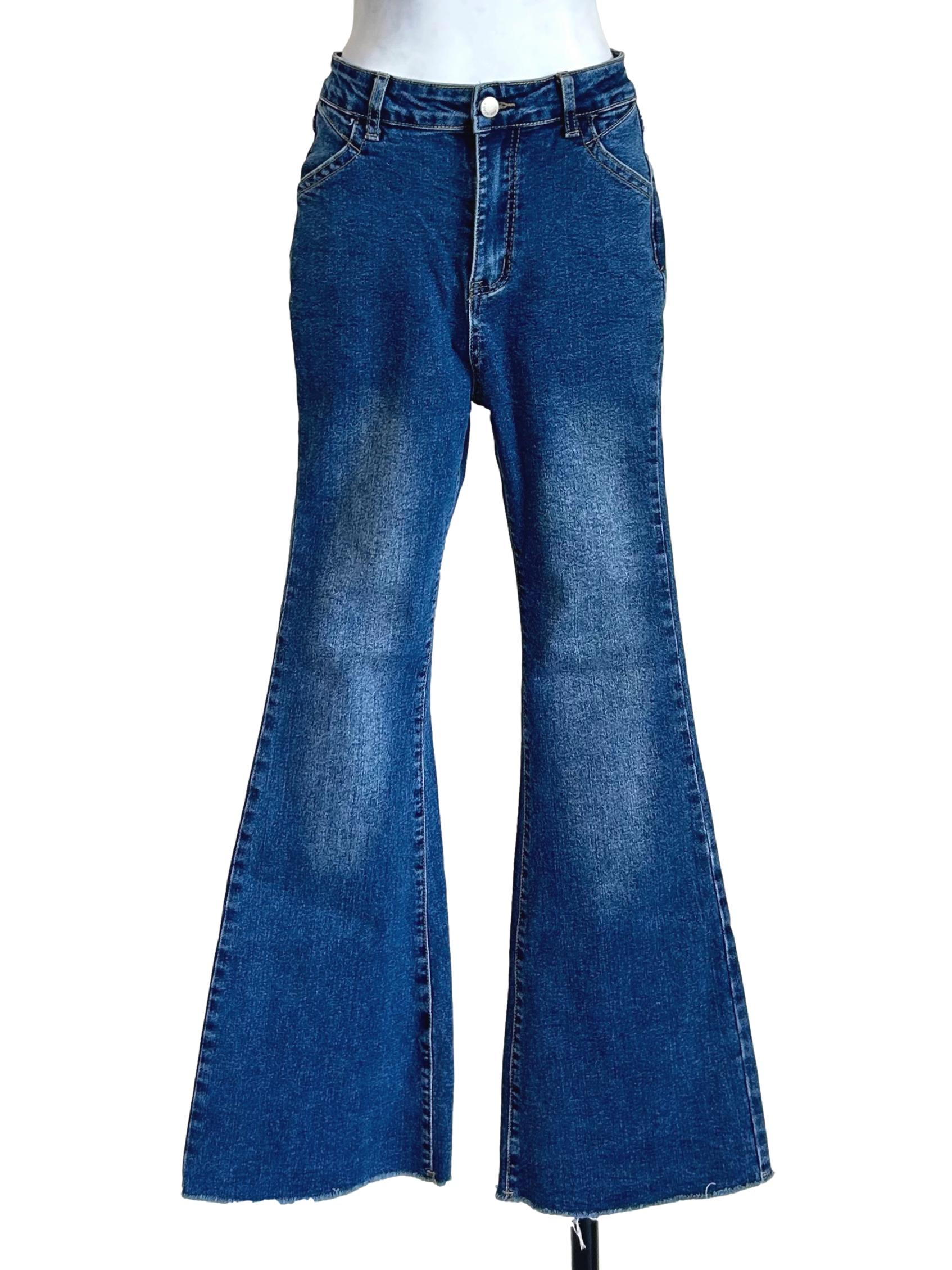 Dark Blue High Flare Jeans