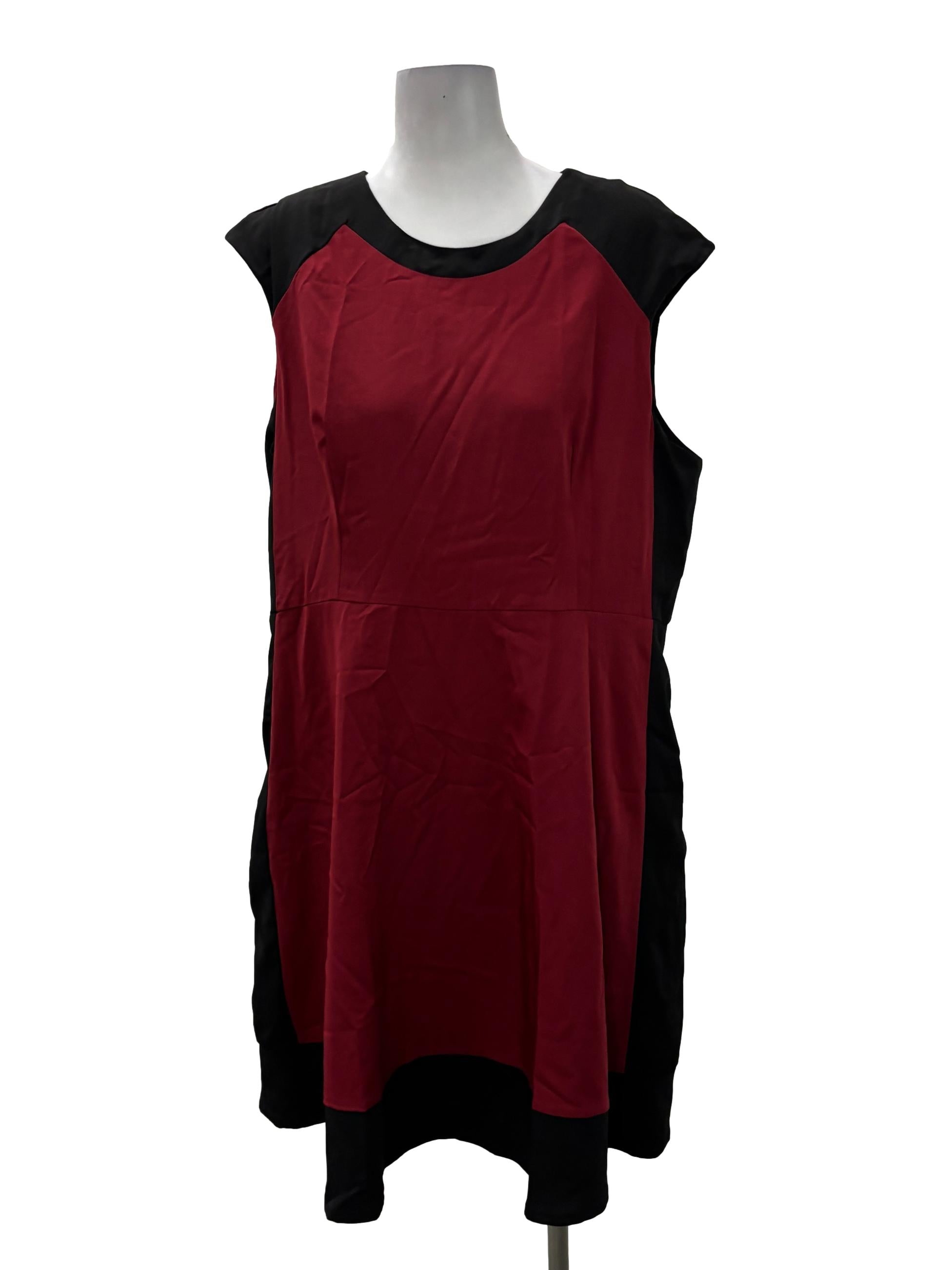 Black And Red Roundneck Sleeveless Dress