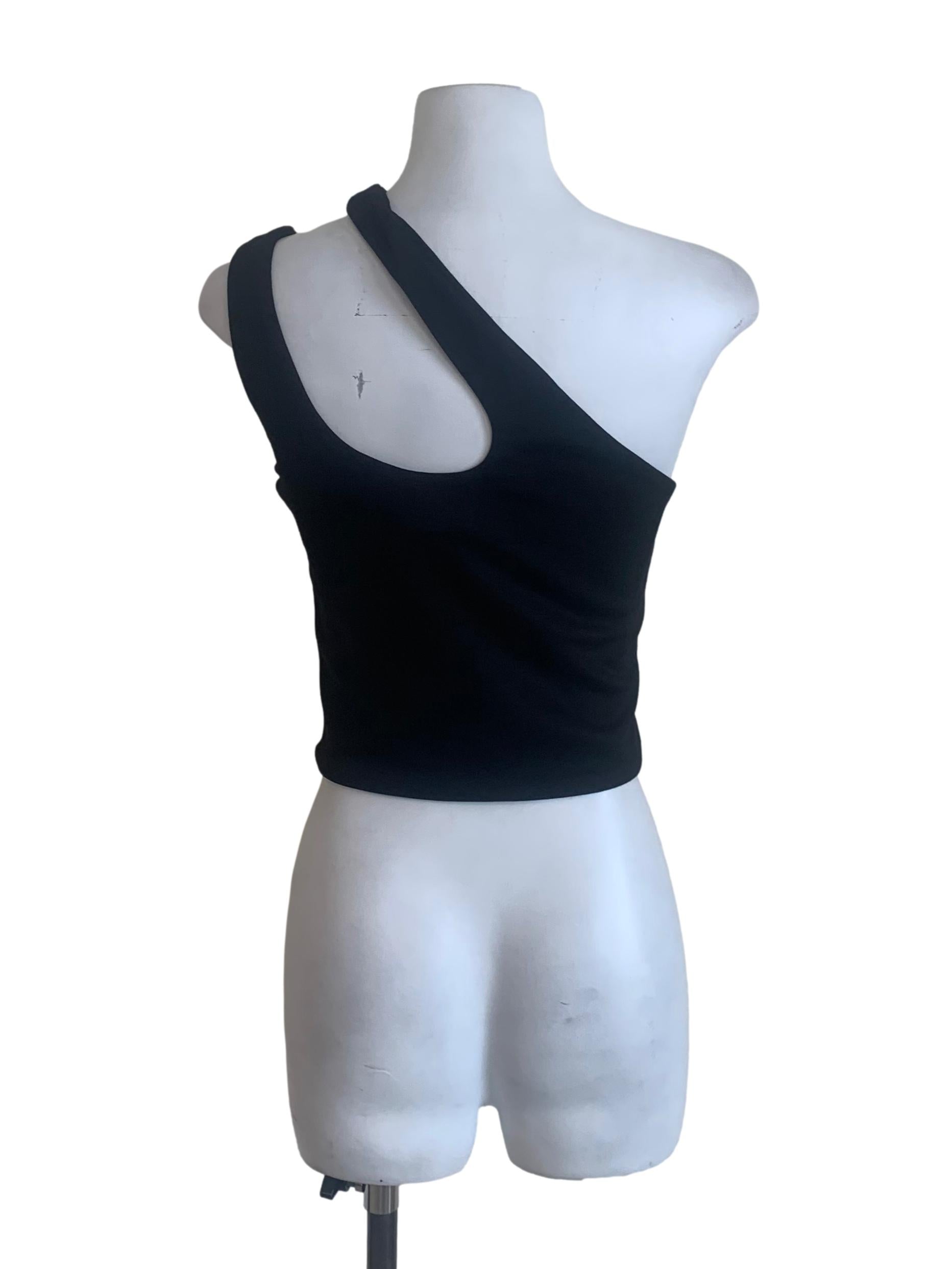 Ink Black Asymmetrical Neck Top
