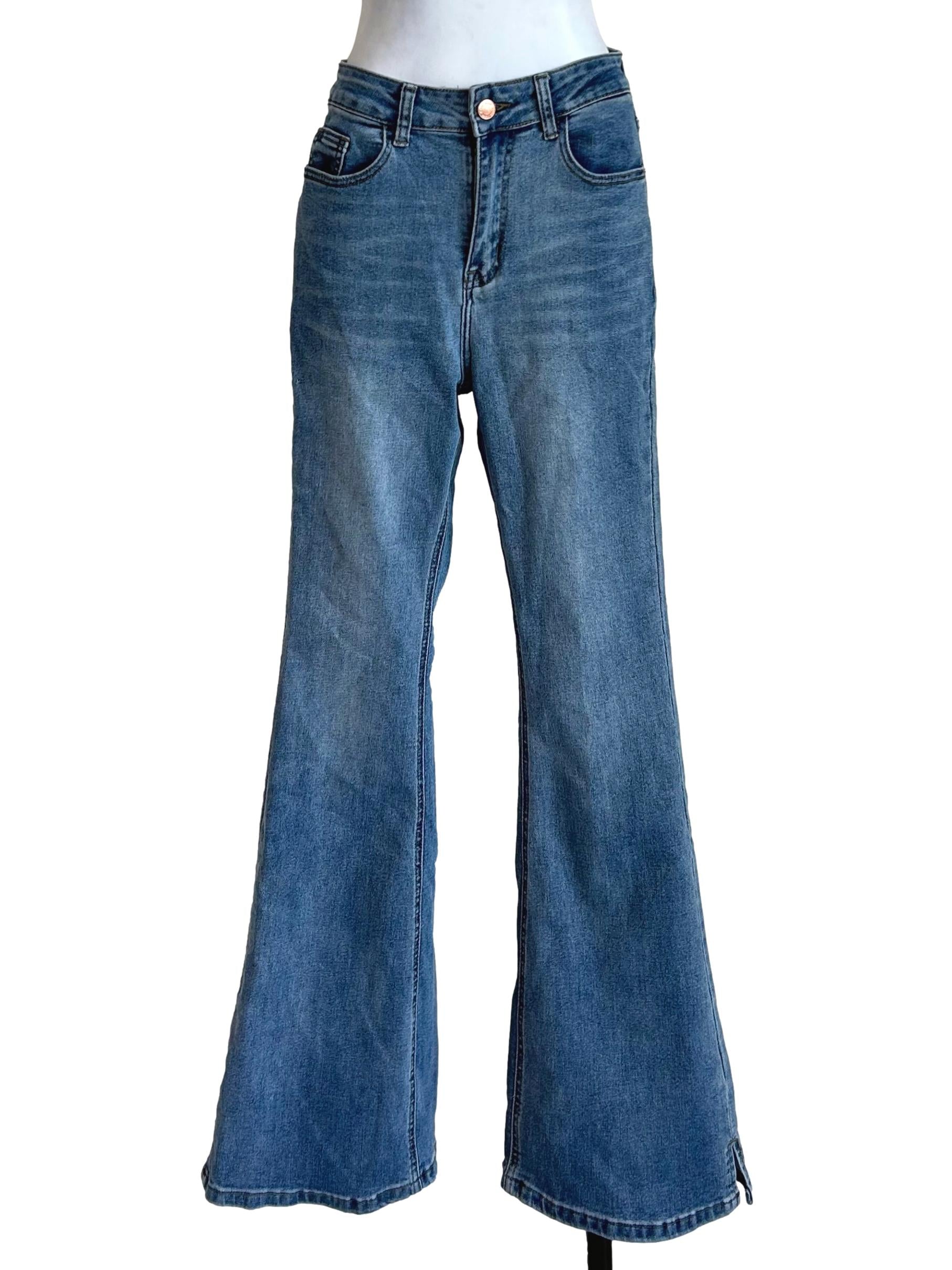 Medium Wash Denim Flare Jeans