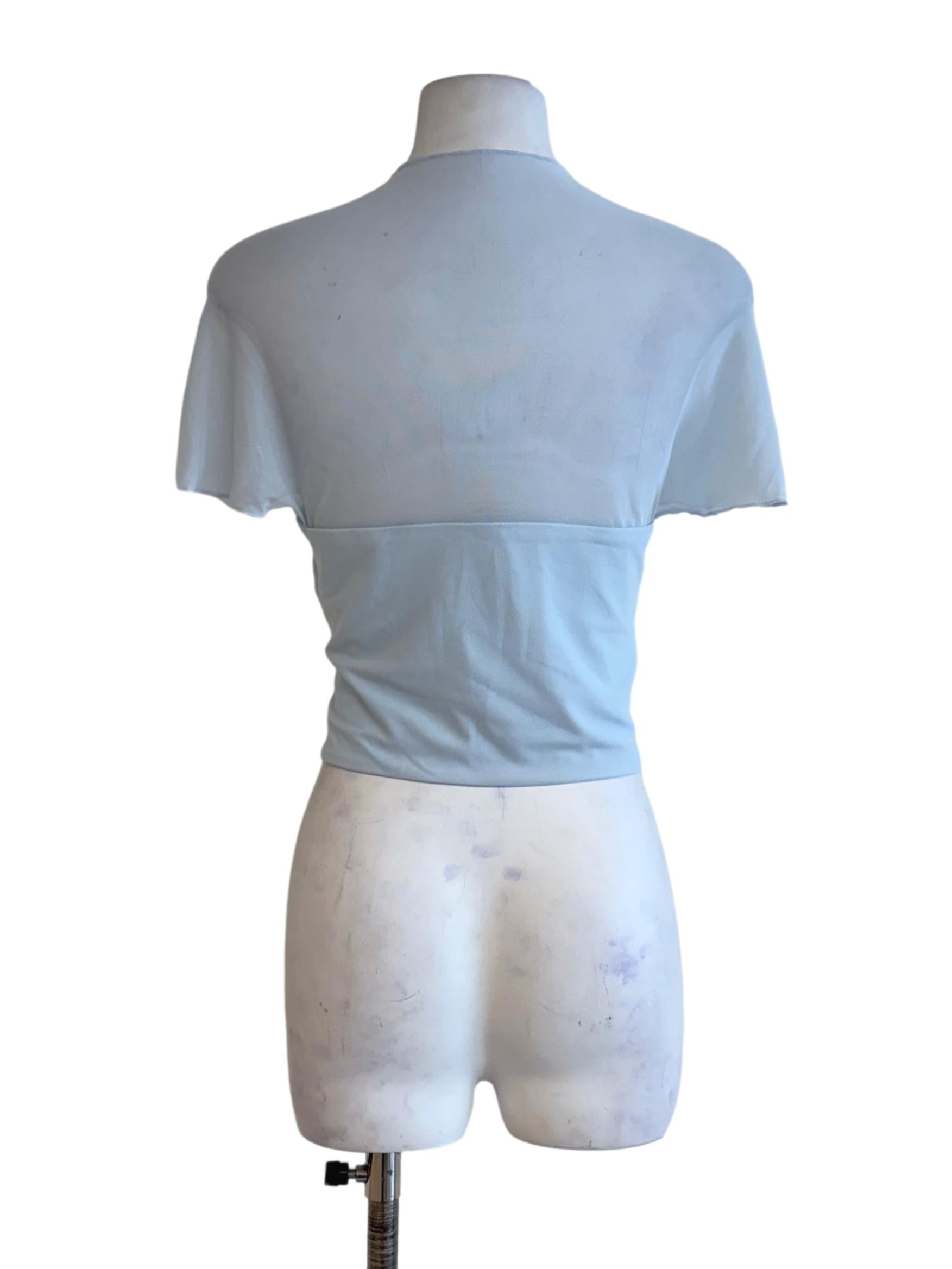 Arctic Blue Ruched Crop Top