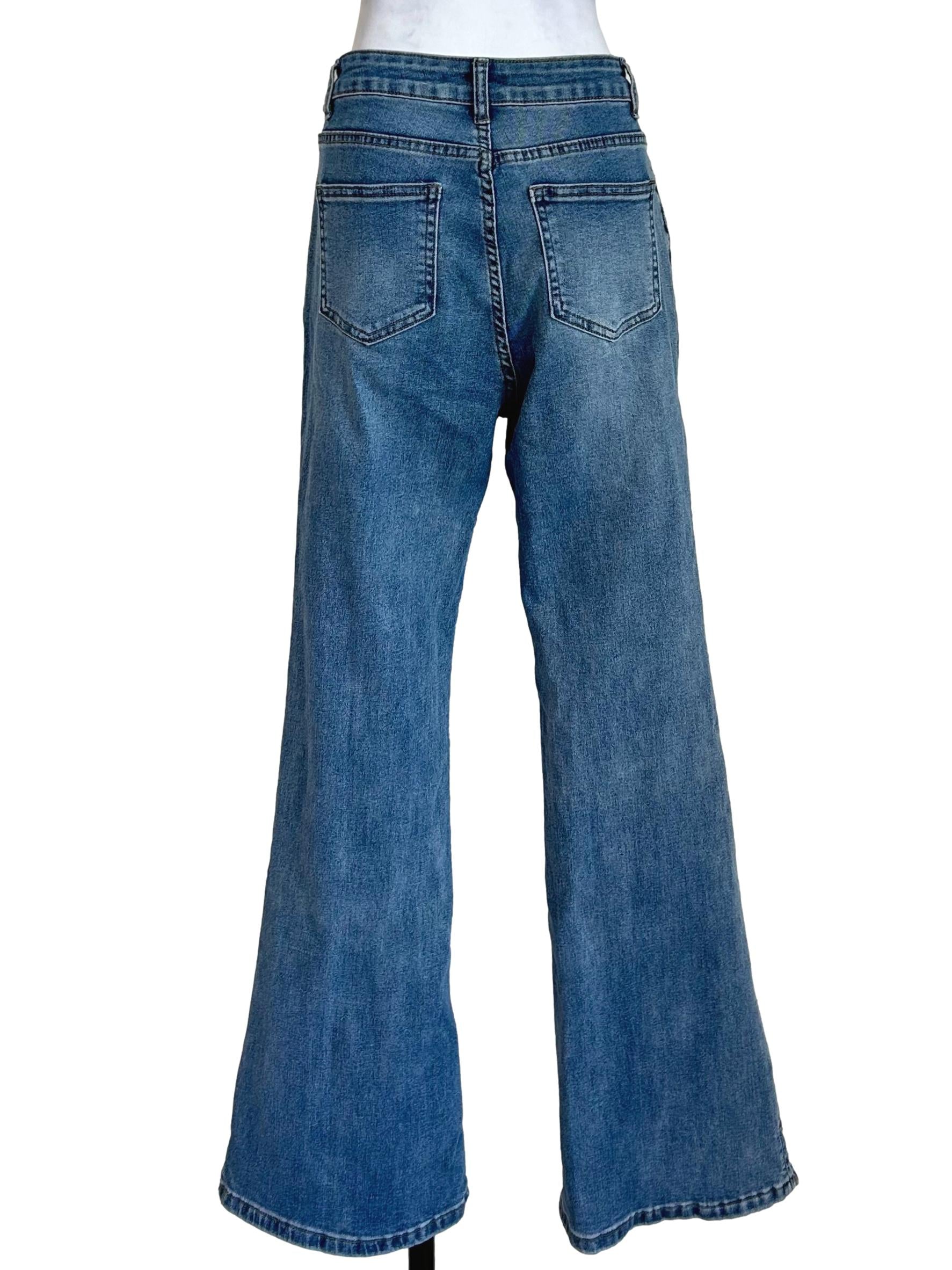 Medium Wash Denim Flare Jeans