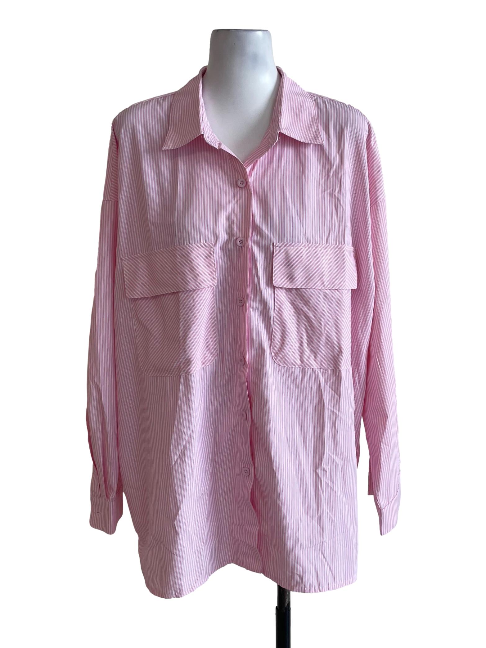 Pink Striped Button Up Shirt
