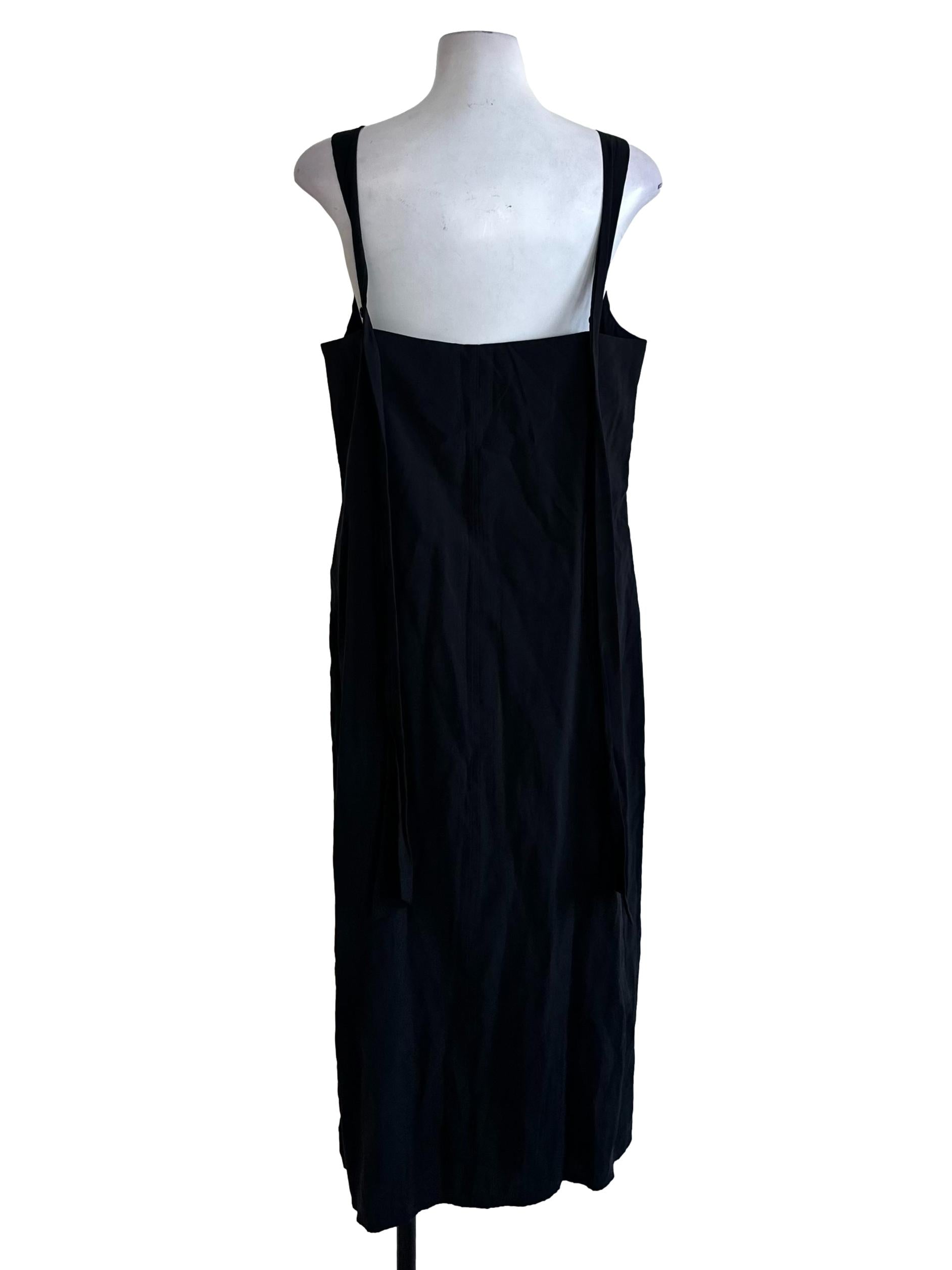 Raven Black Square Neck Slip Dress