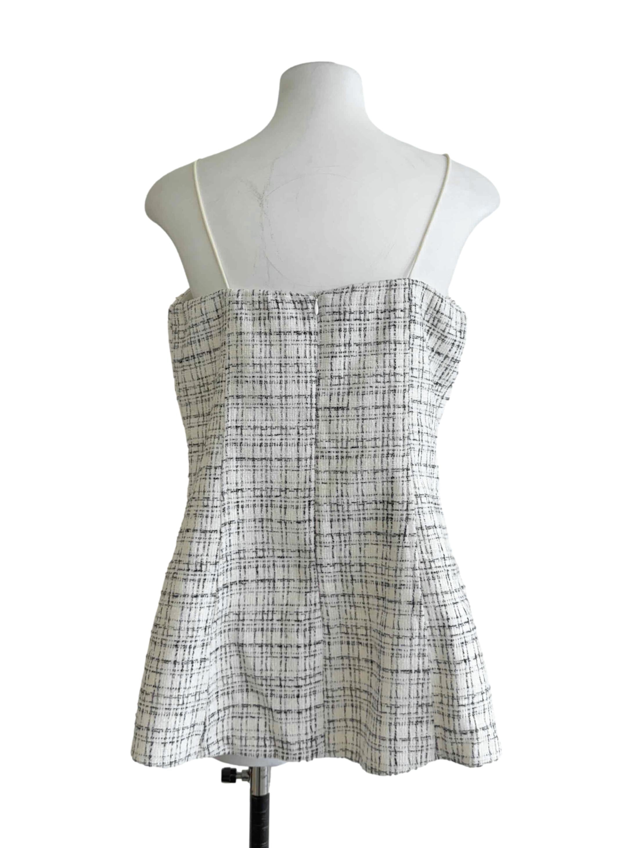 Chiffon White Tweed Top