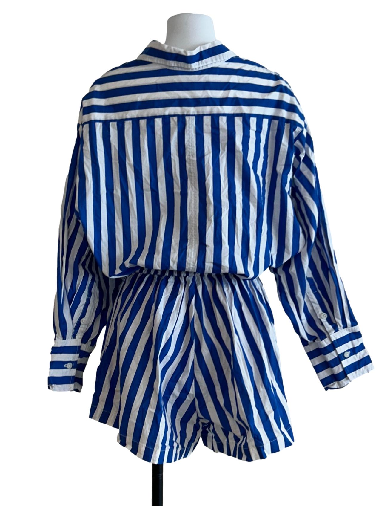 Lapis Blue Striped Romper