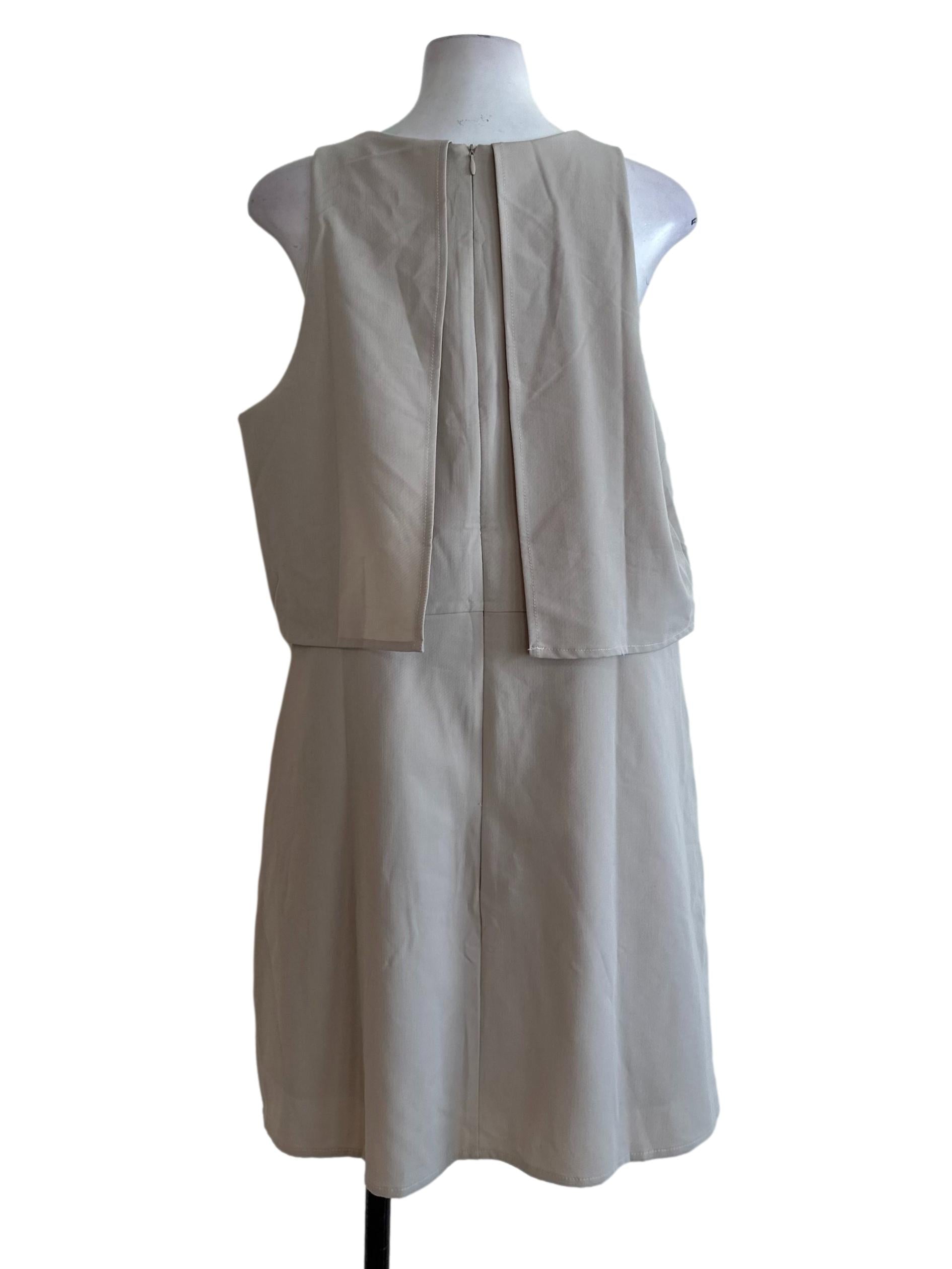Light Beige Round Neck Casual Dress
