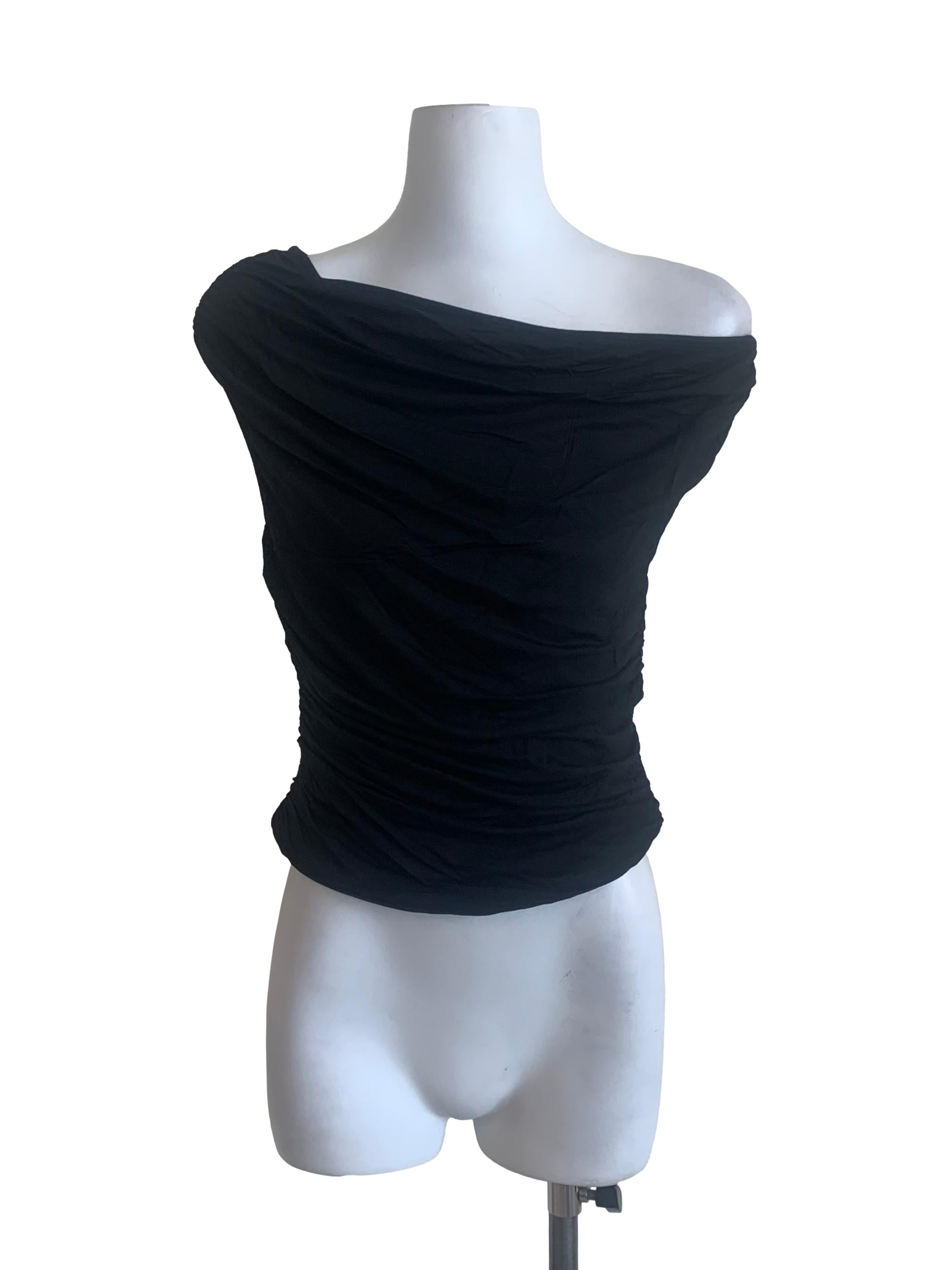 Jade Black Drop Shoulder Top