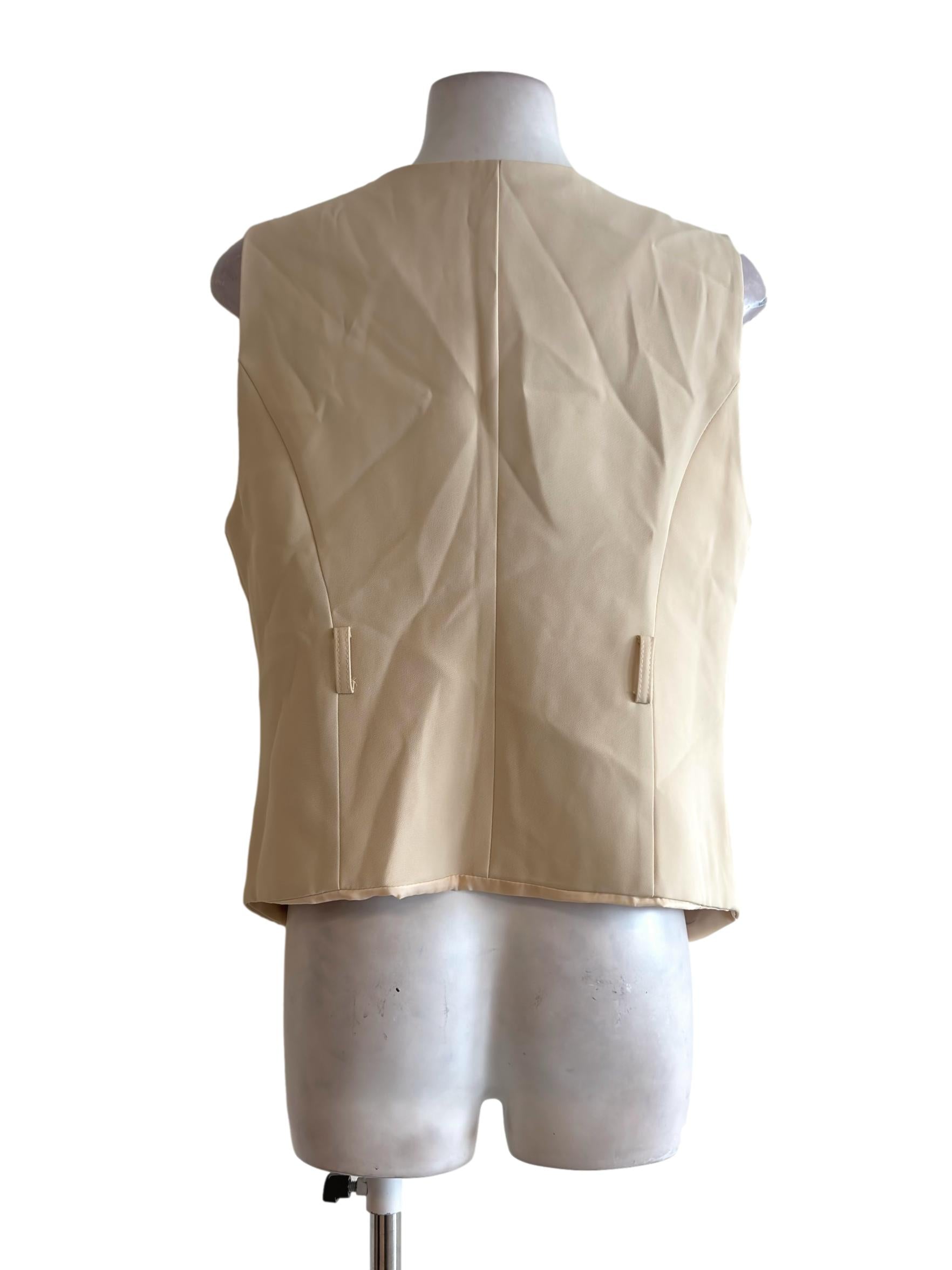 Nude Beige Single Breasted Vest
