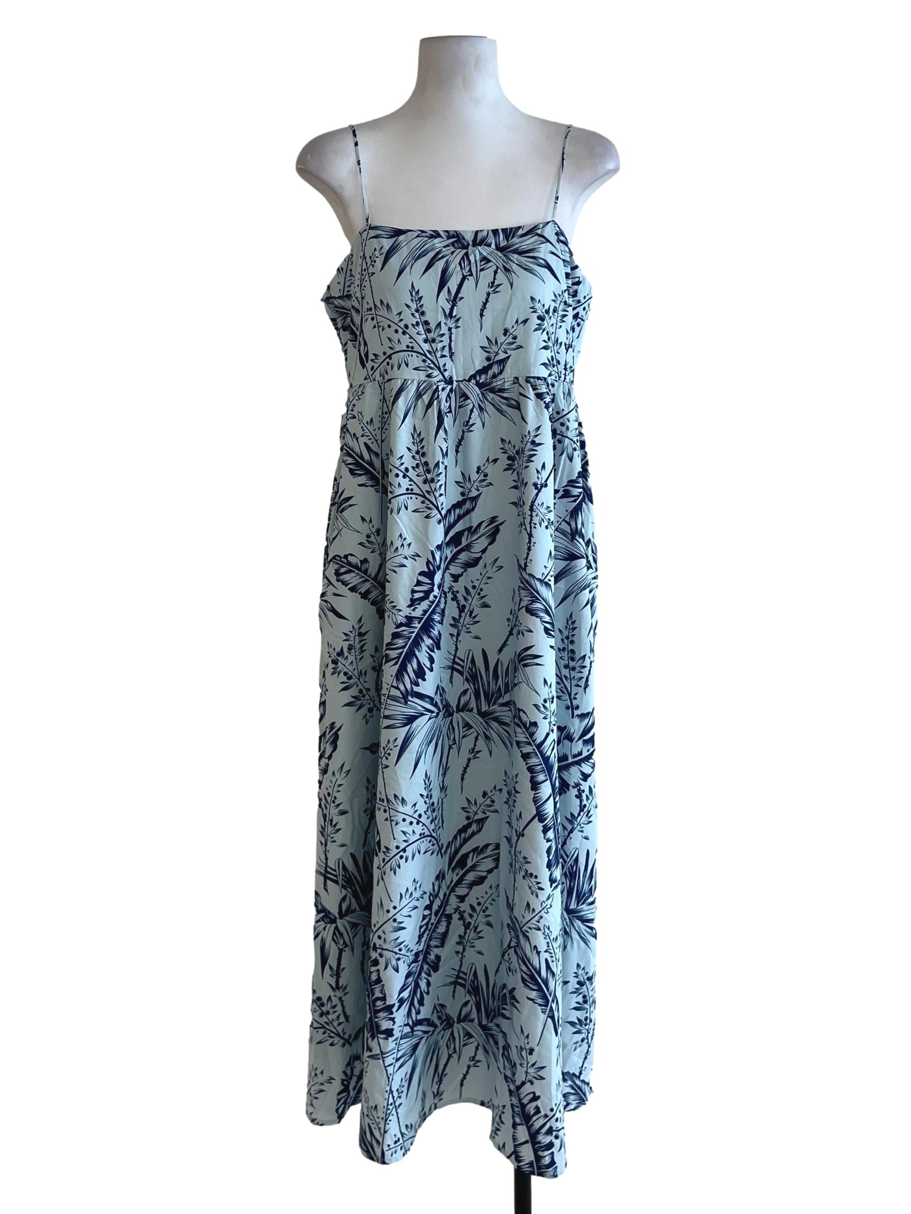 Sky Blue Floral A-Line Dress