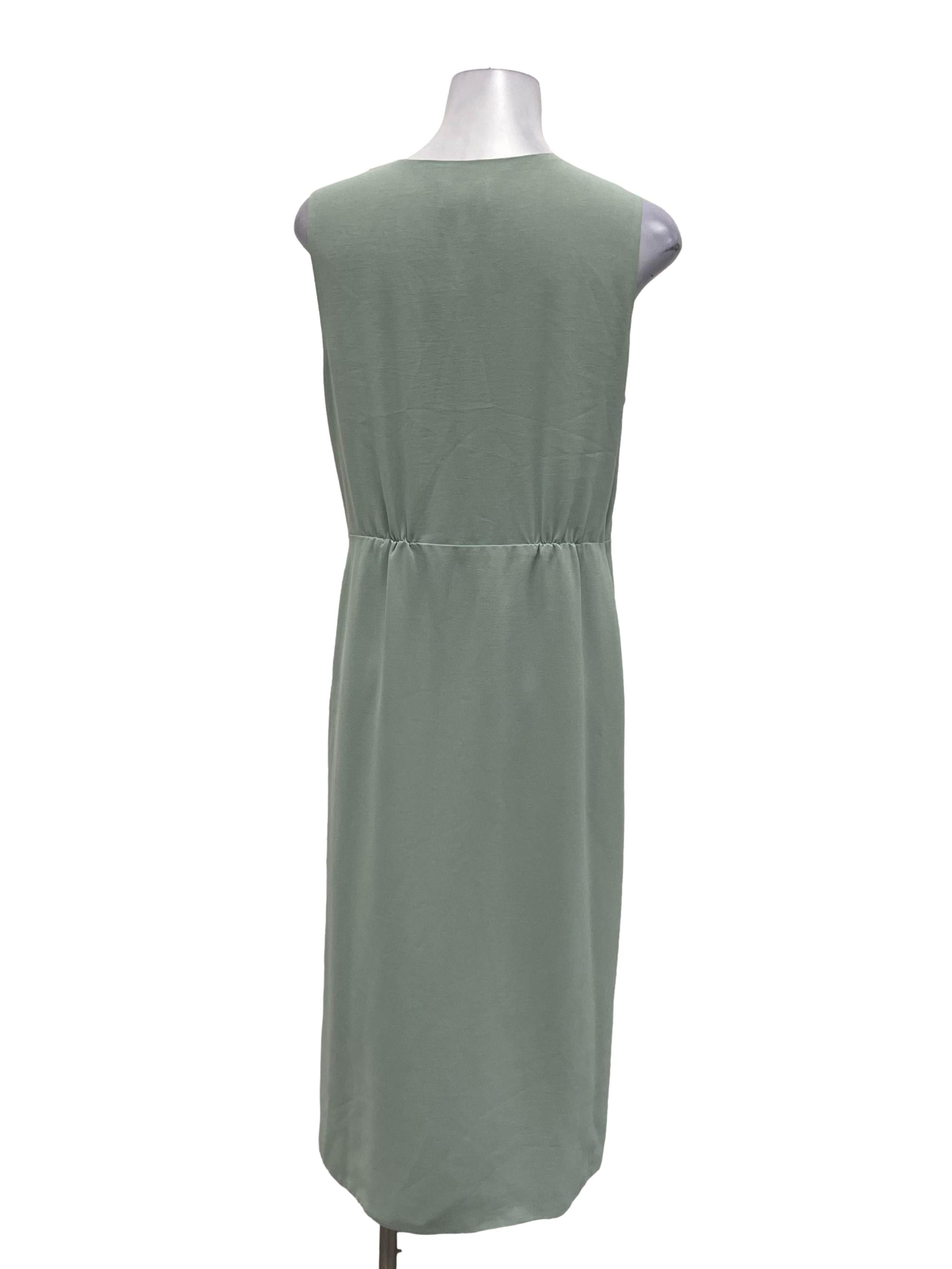 Green V-Neck Sleeveless Maxi Dress OSN