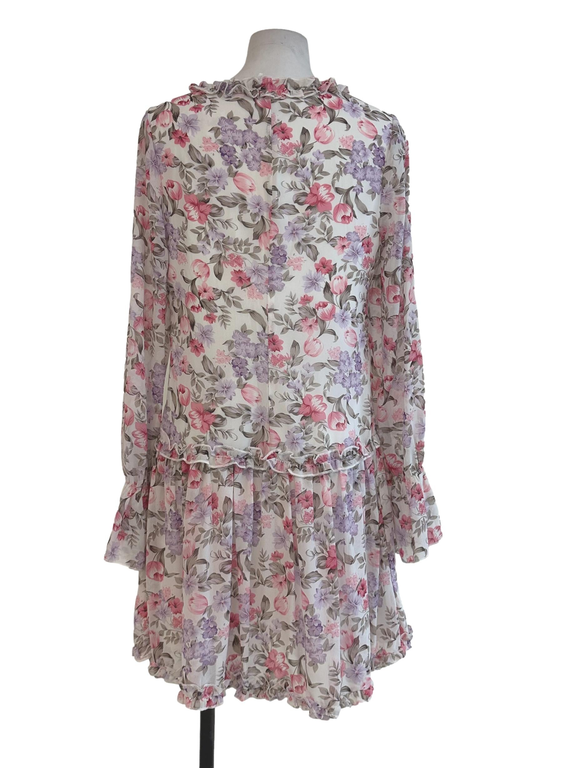 Pink Flower Patterned Dress