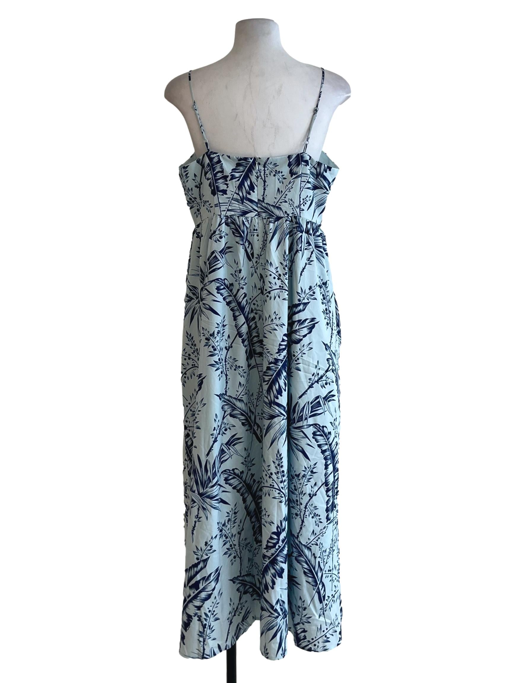 Sky Blue Floral A-Line Dress