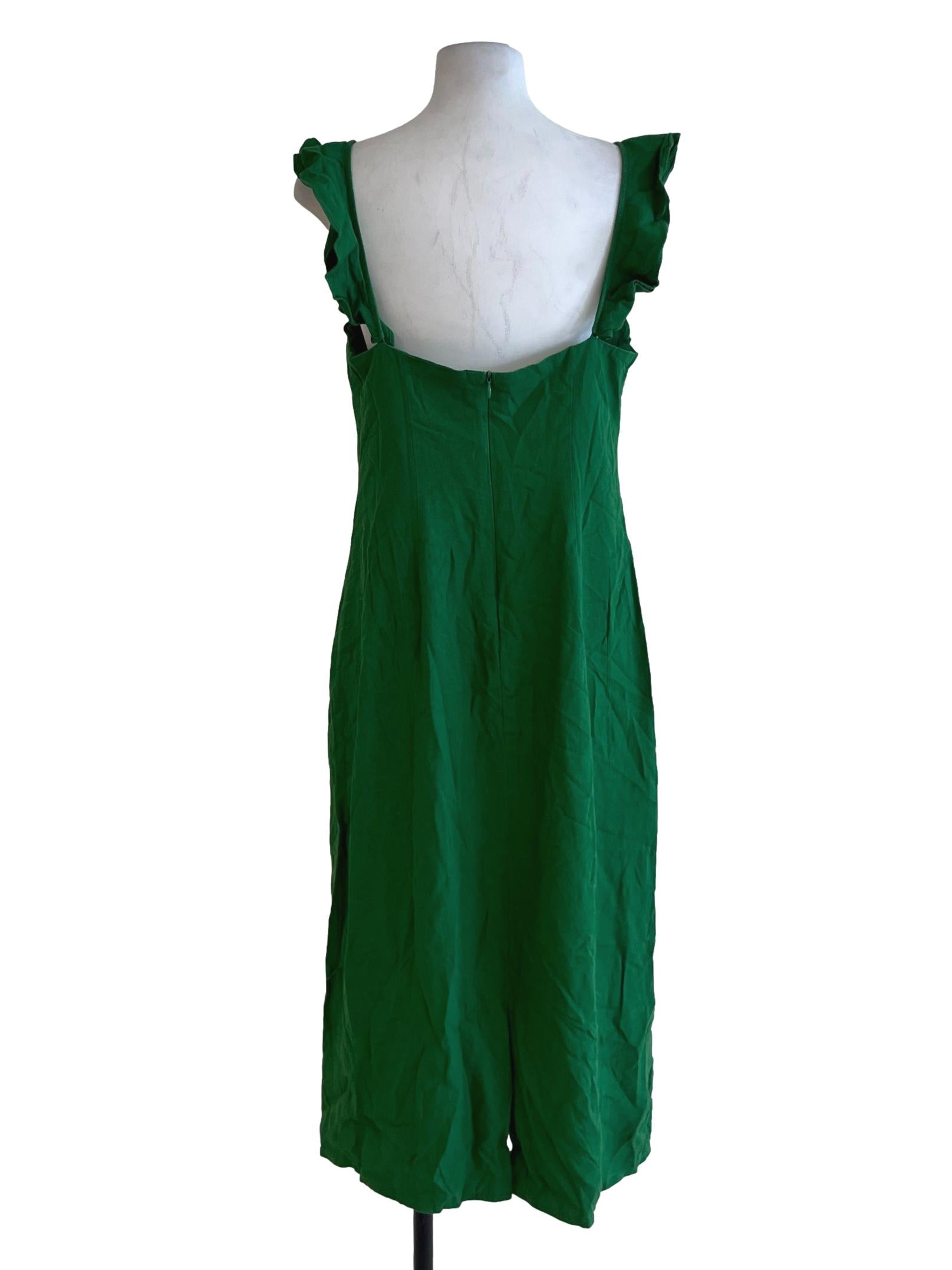 Fern Green Square Neckline Sheath Dress