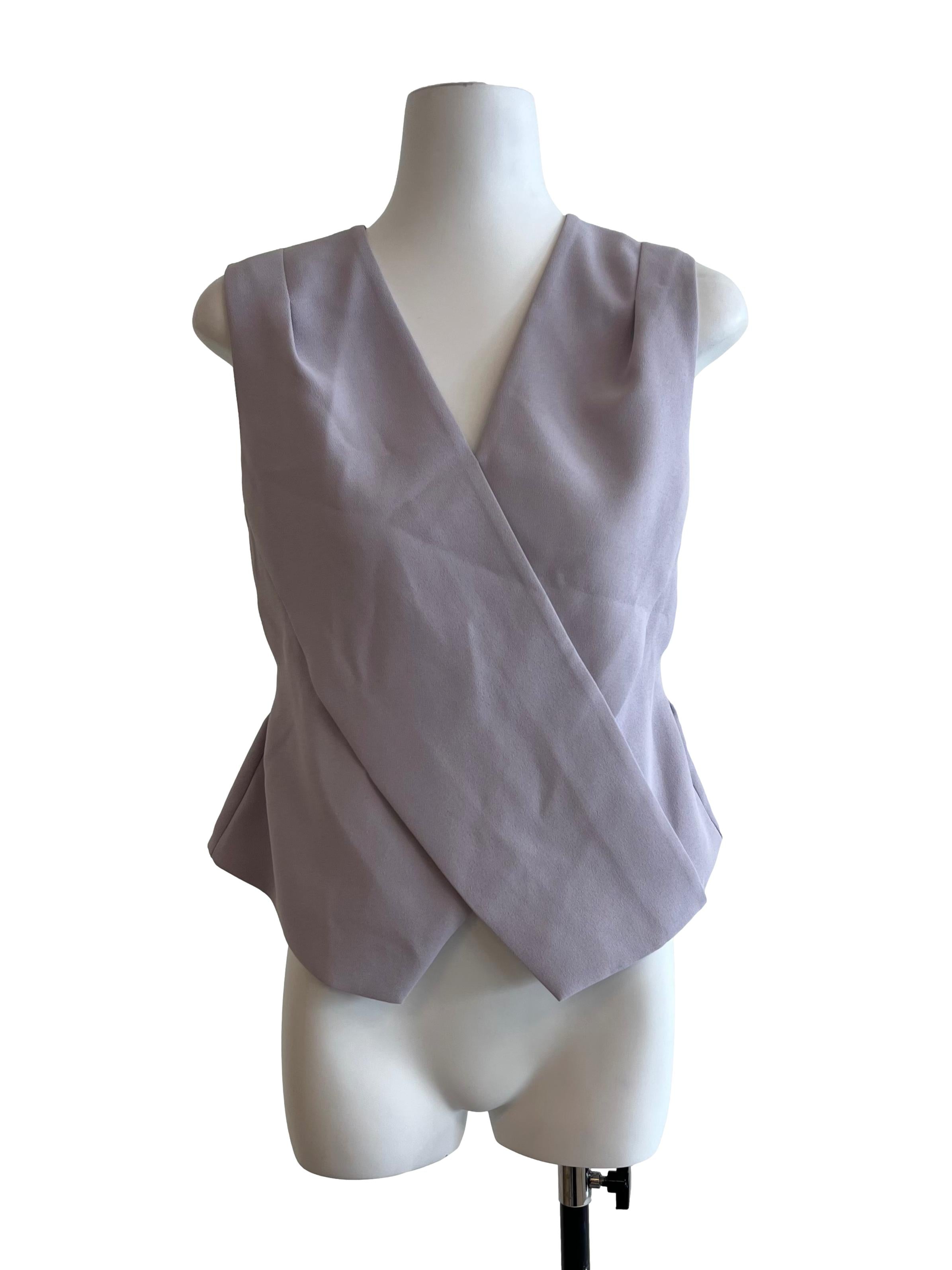 Lilac Purple V Neck Blouse