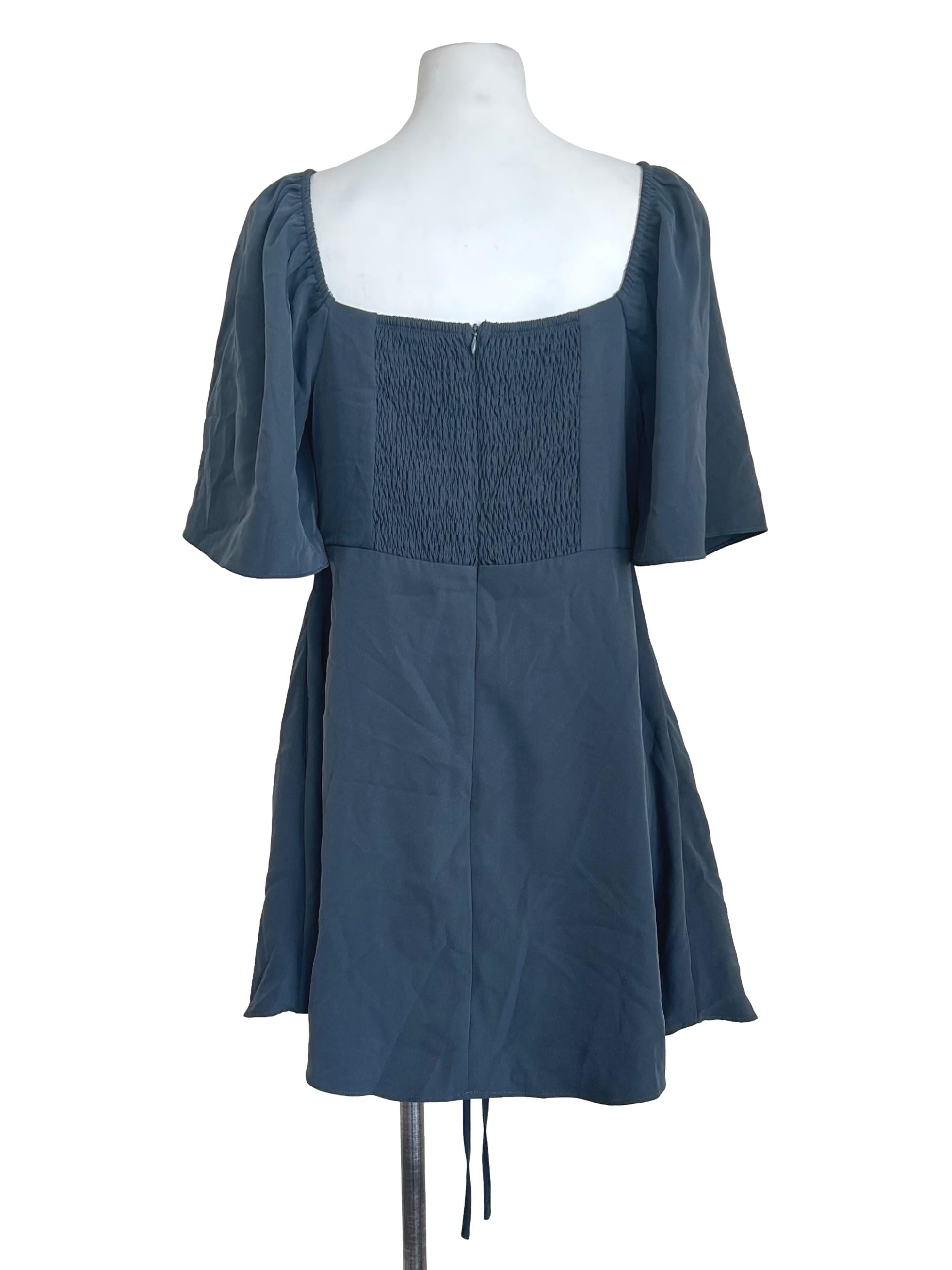 Dark Grey Tie Mini Dress