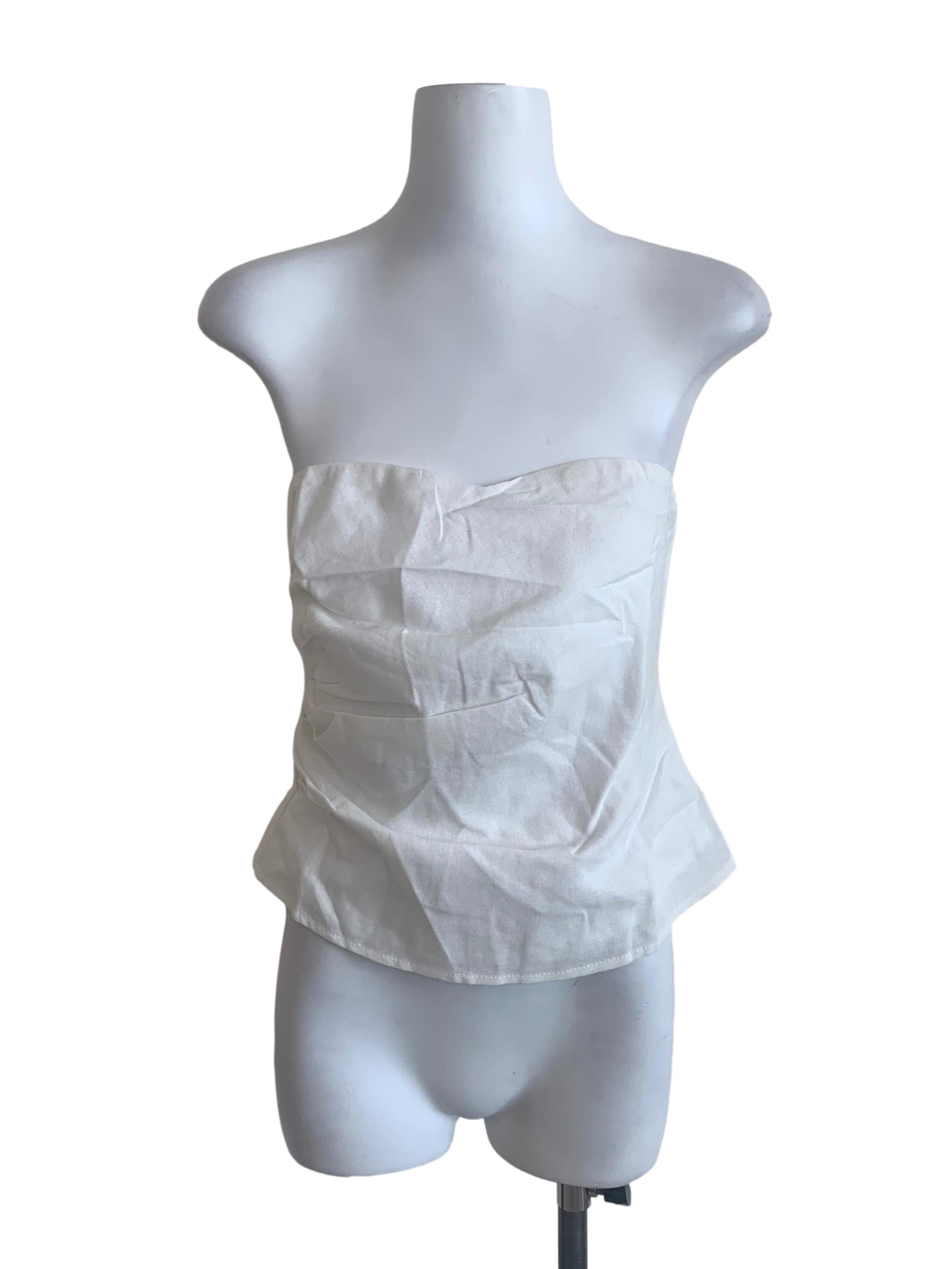 Cotton White Strapless Top