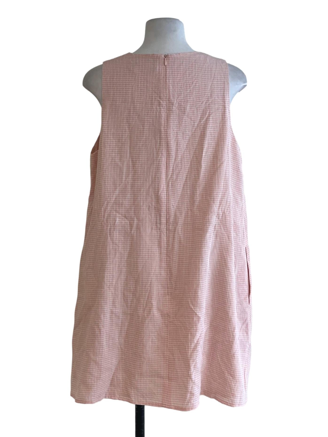 Blush Pink Gingham Shift Dress