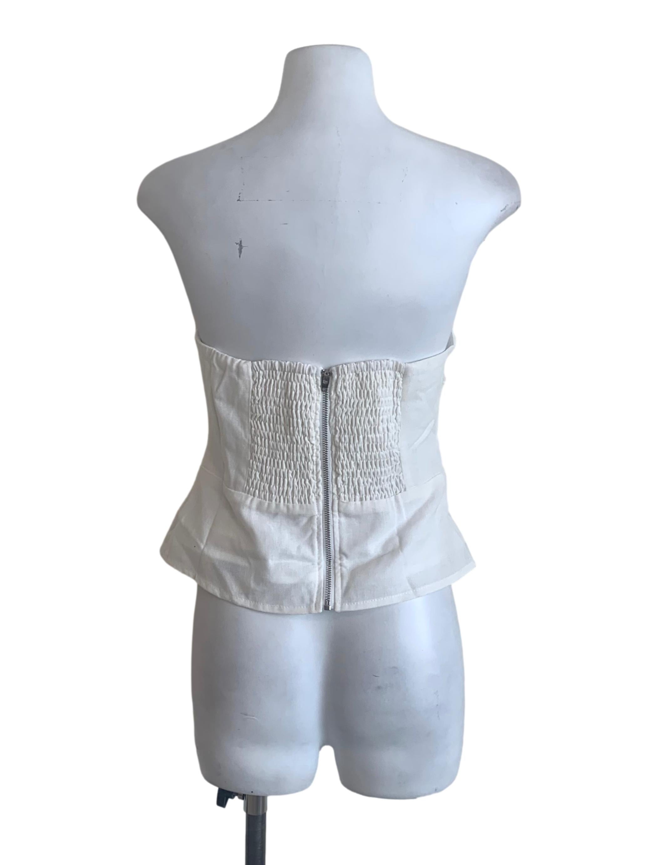 Cotton White Strapless Top
