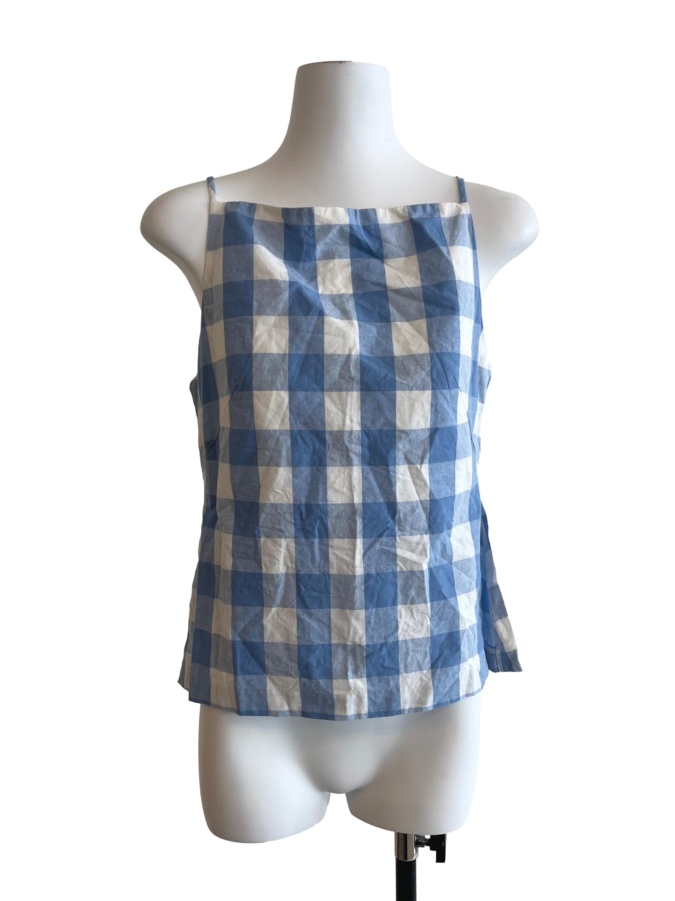 Aegean Blue Checkered Blouse