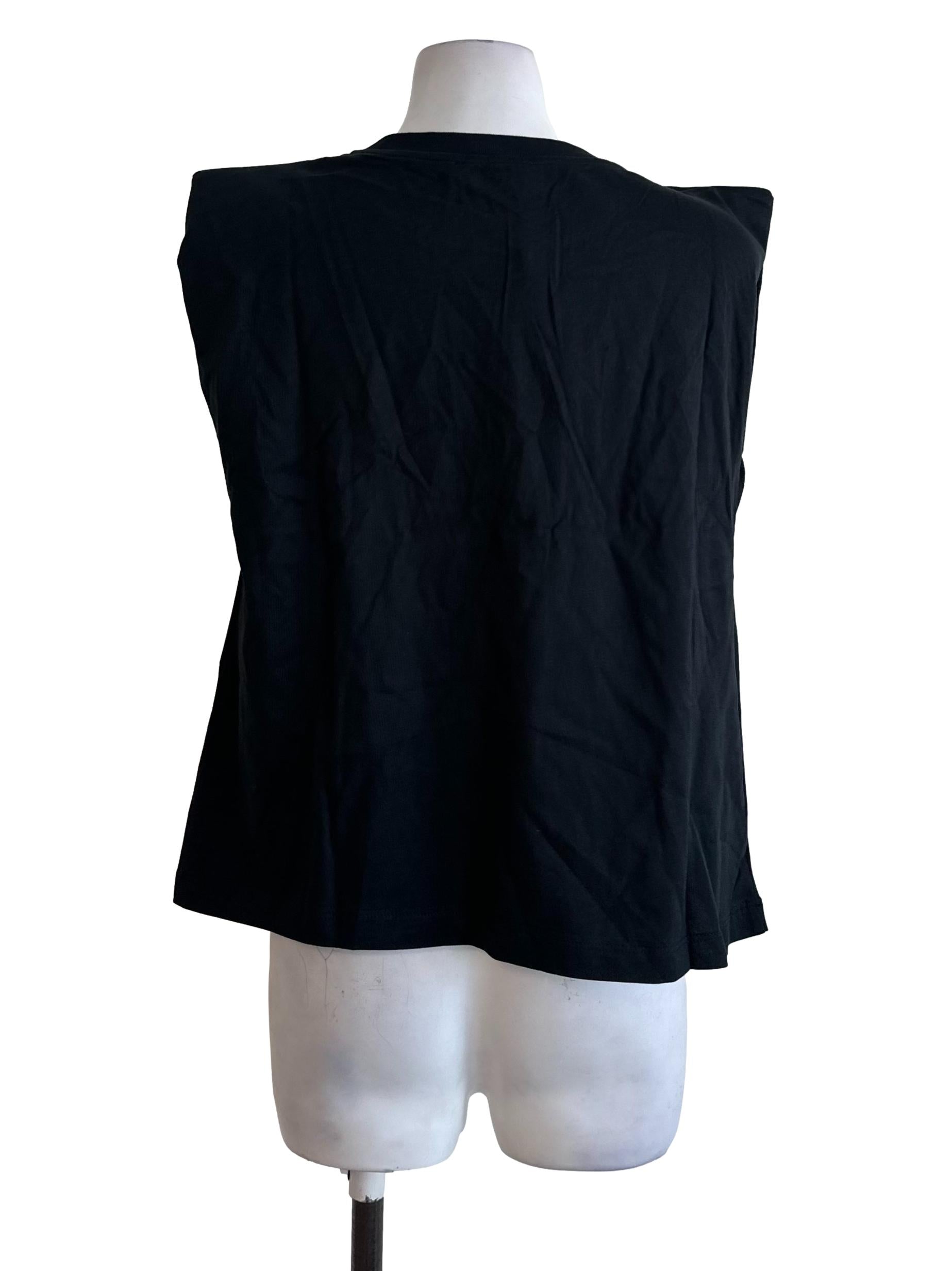Charcoal Black Round Neck Top