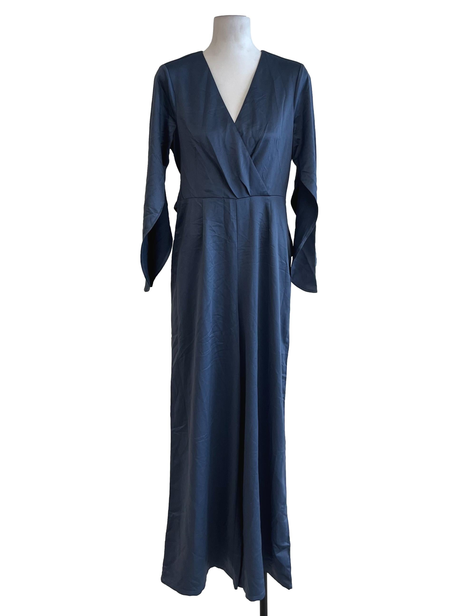 Aegean Blue V-Neckline Jumpsuit