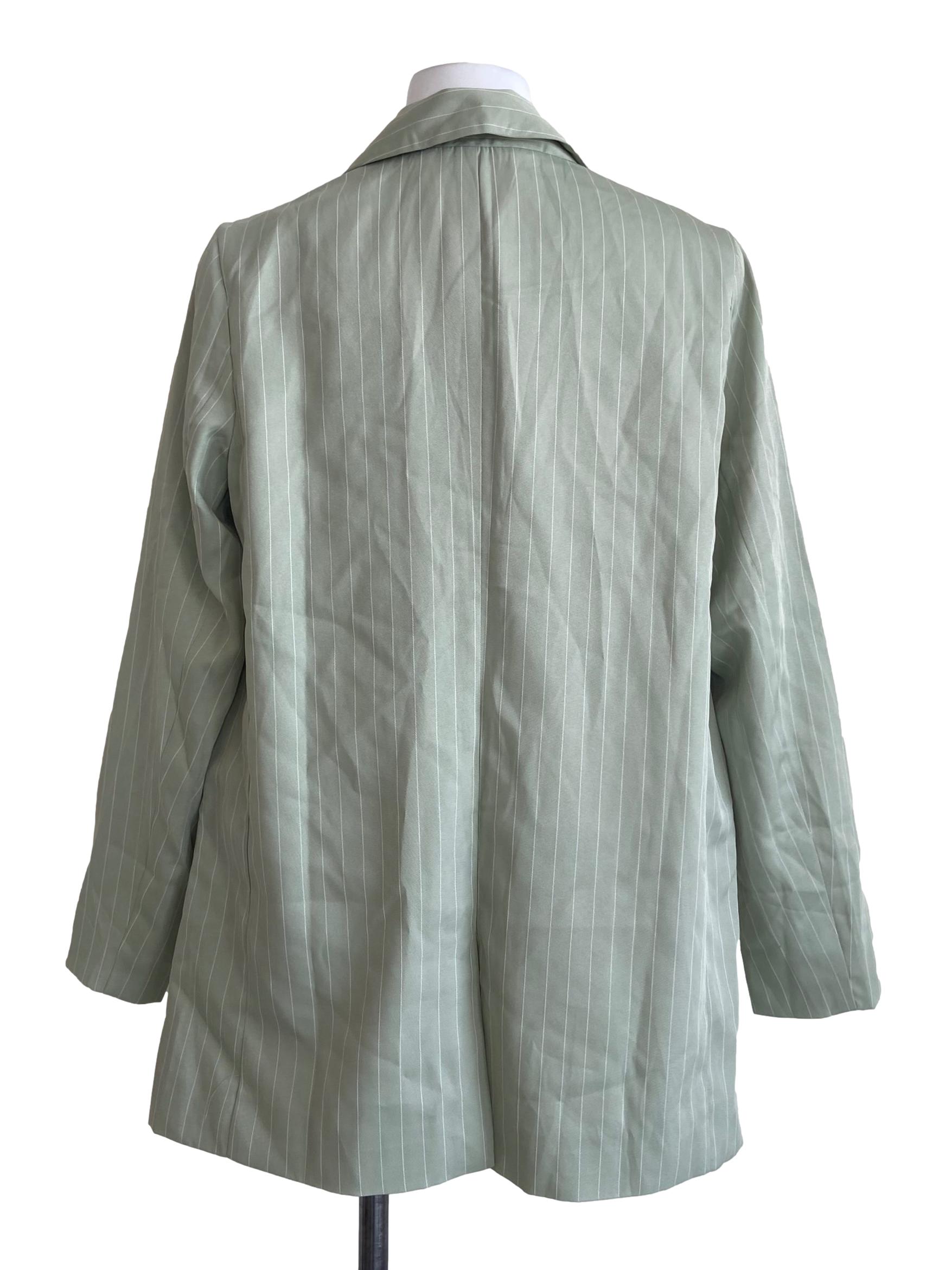 Mint Green & White Stripe Blazer