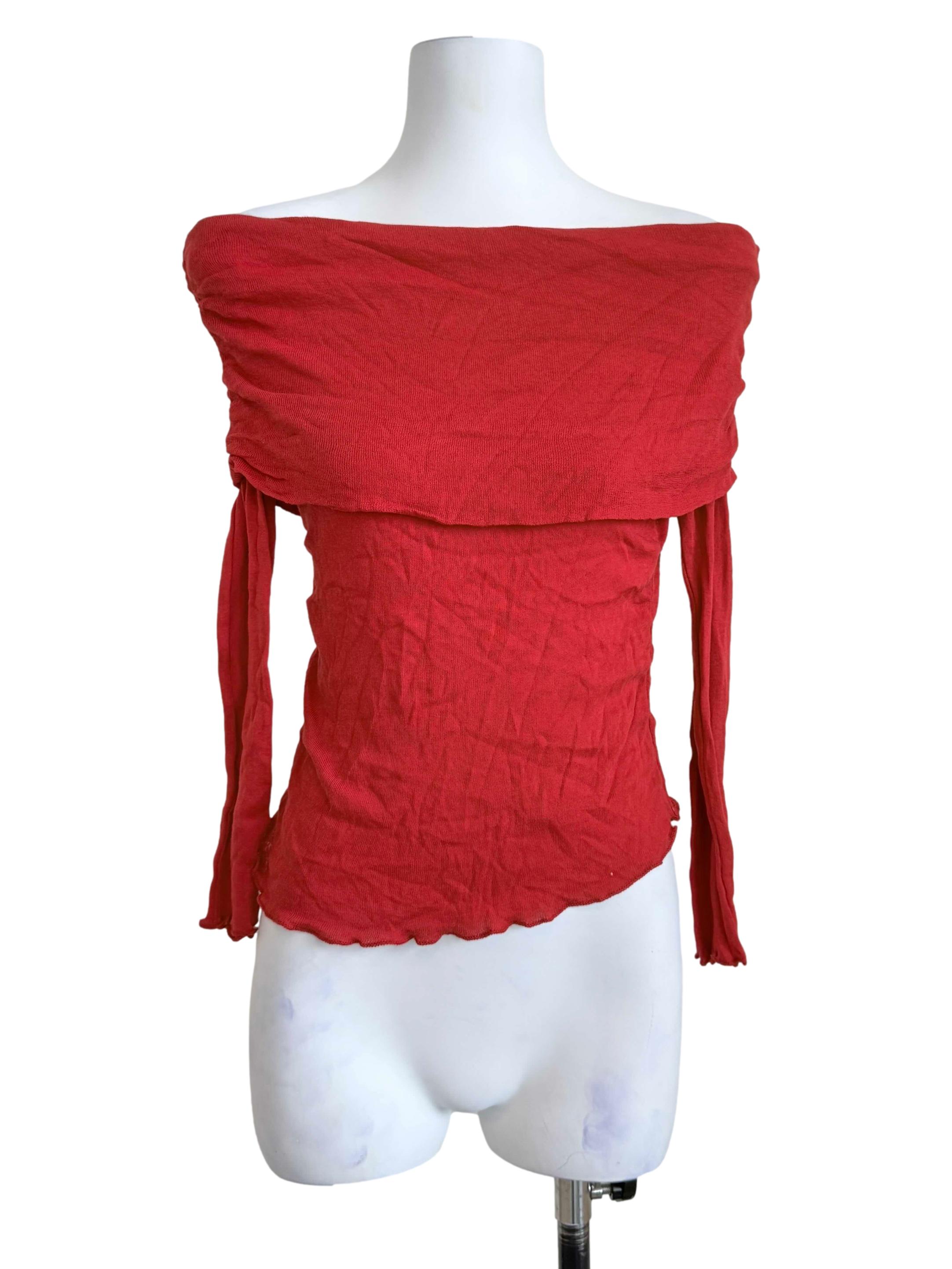 Candy Red Off Shoulder Top