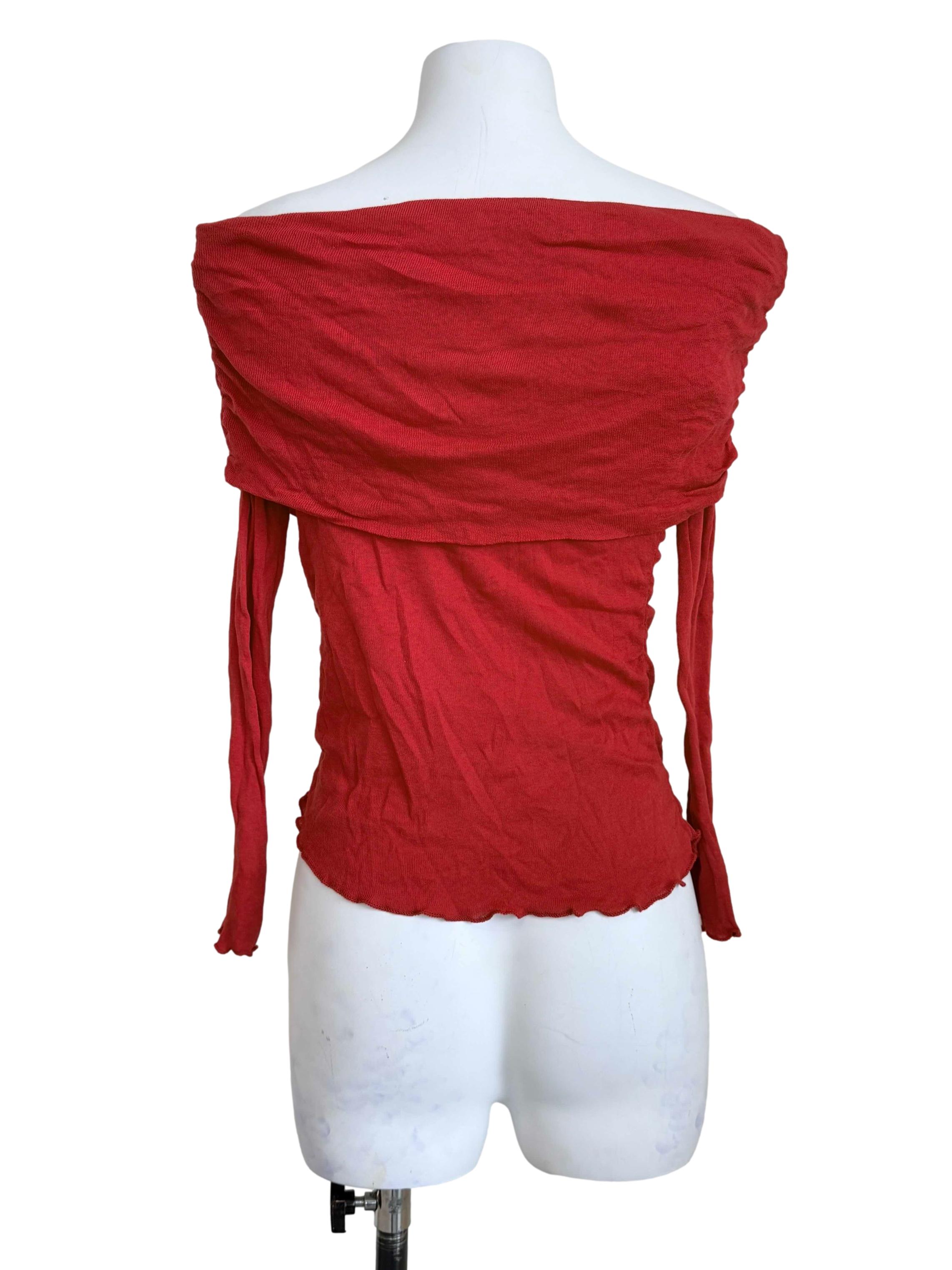 Candy Red Off Shoulder Top