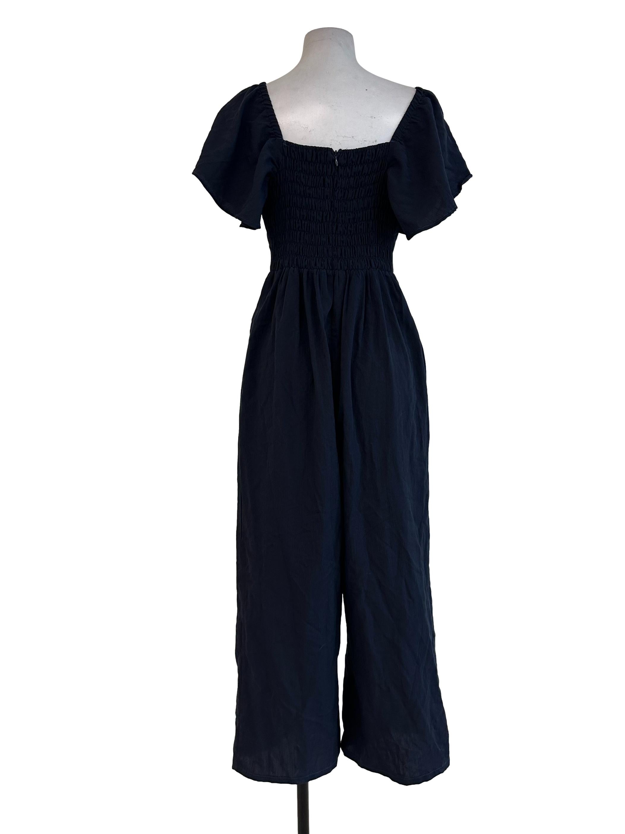 Navy Blue Plain Jumpsuits