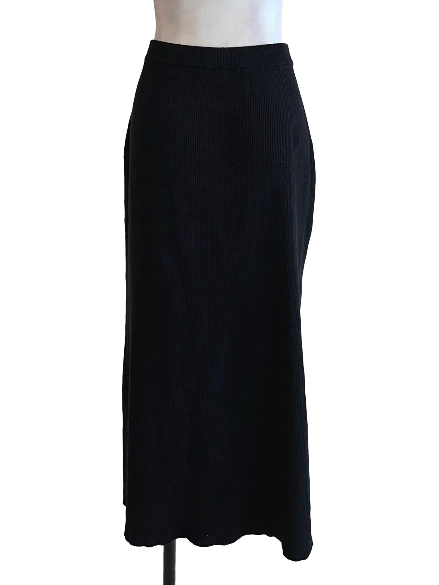 Black Stripes Slit Skirt