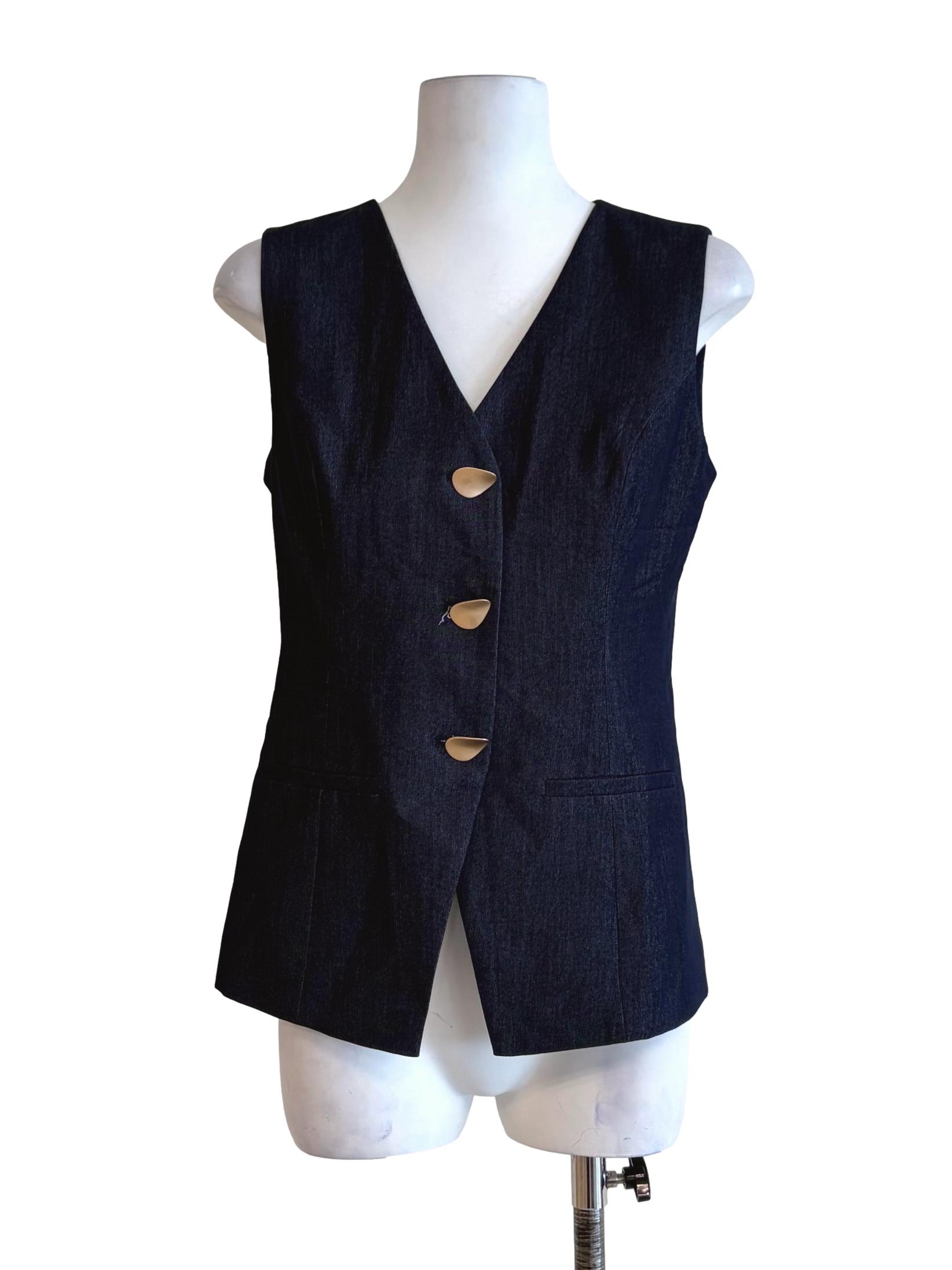 Denim Blue Sleeveless Vest