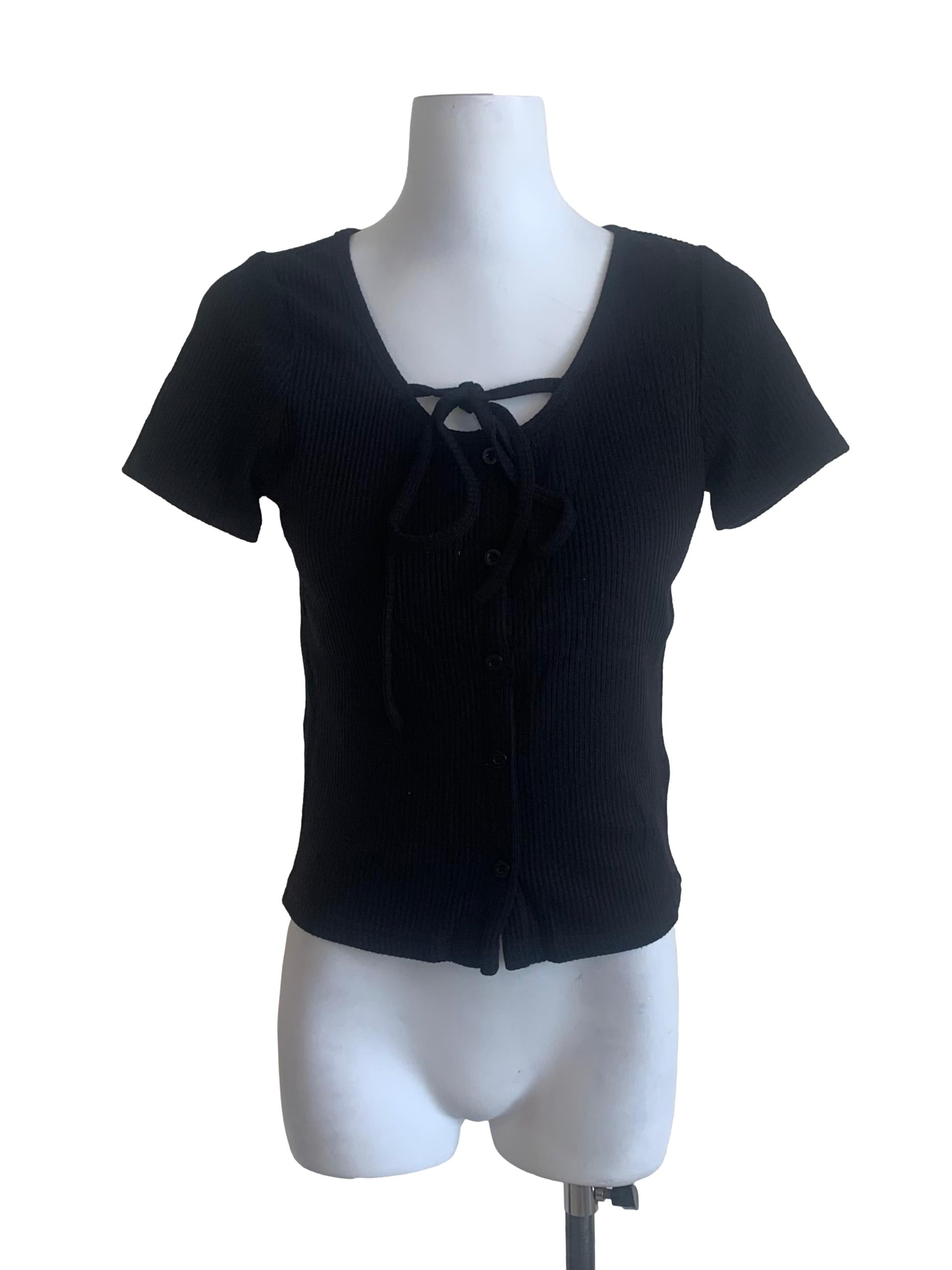 Sable Black Scoop Neck Fit Top