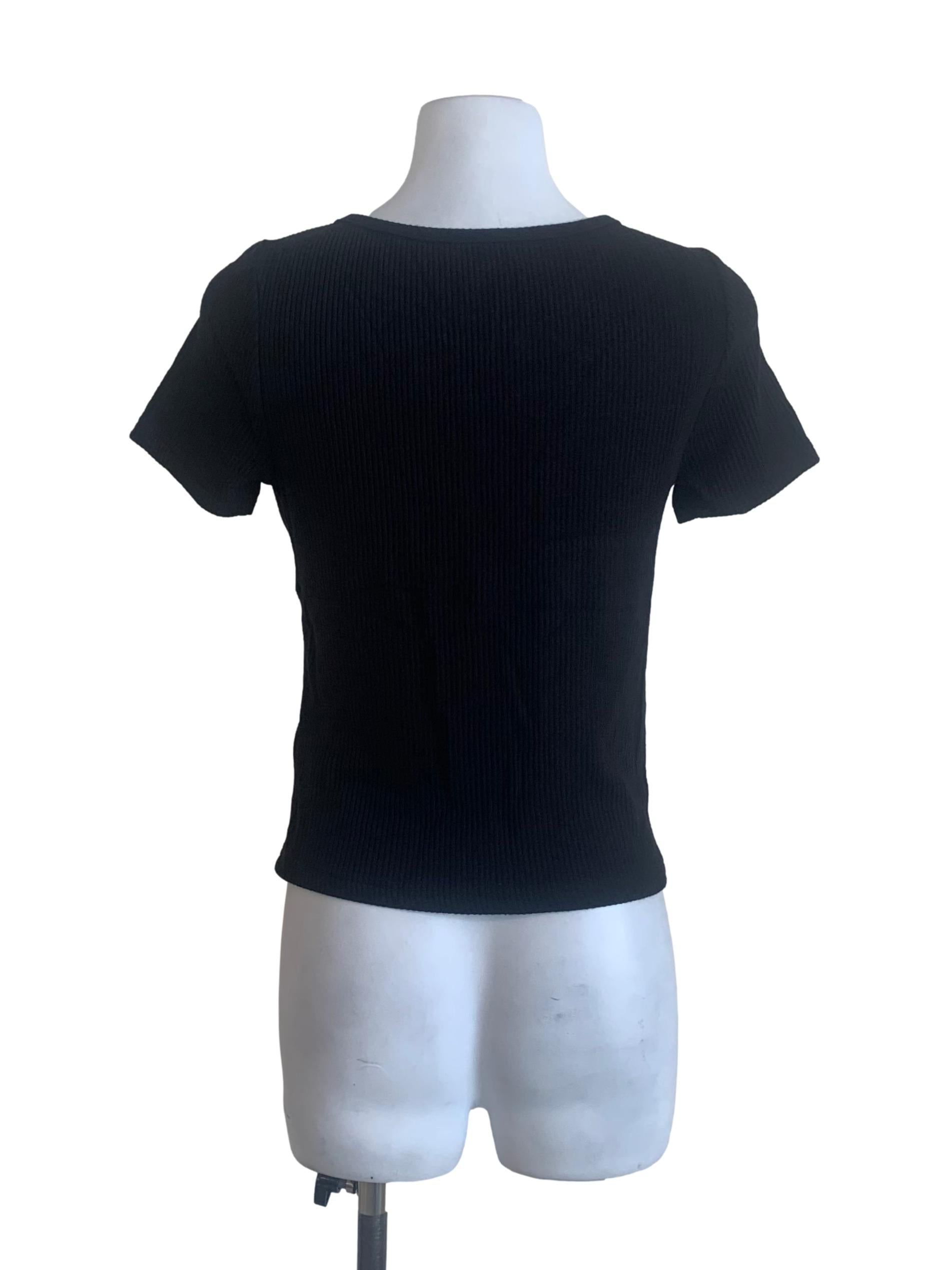 Sable Black Scoop Neck Fit Top